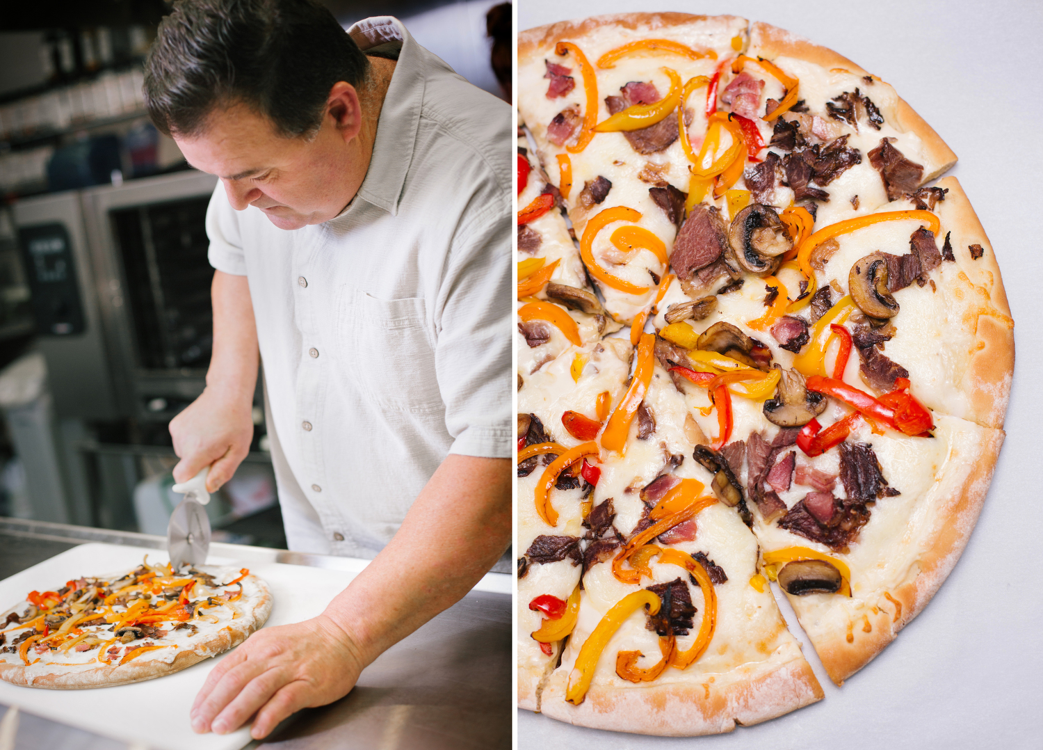 The Philly, one of the offerings Bryan Bevel will have on the menu at The Pitch Pizza and Pub in Springfield, Mo. Photos by Brad Zweerink