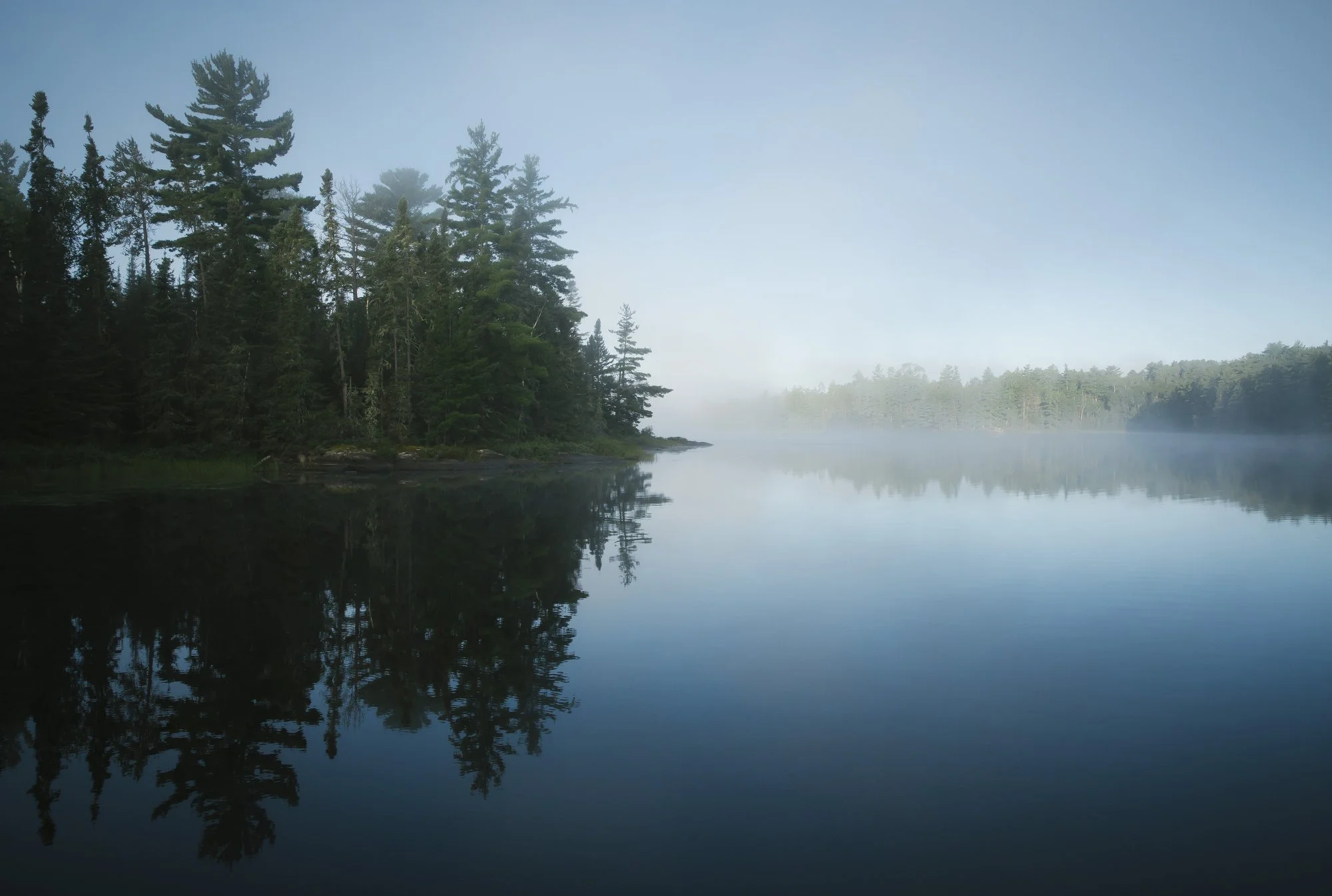  A misty morning in the Boundary Waters Canoe Area Wilderness.  
