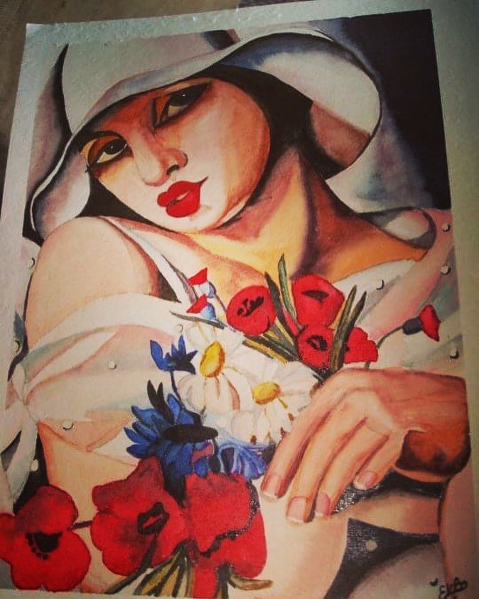 Ode to #Lempicka. Watercolor on Paper. #painter #valentines #watercolorpainting