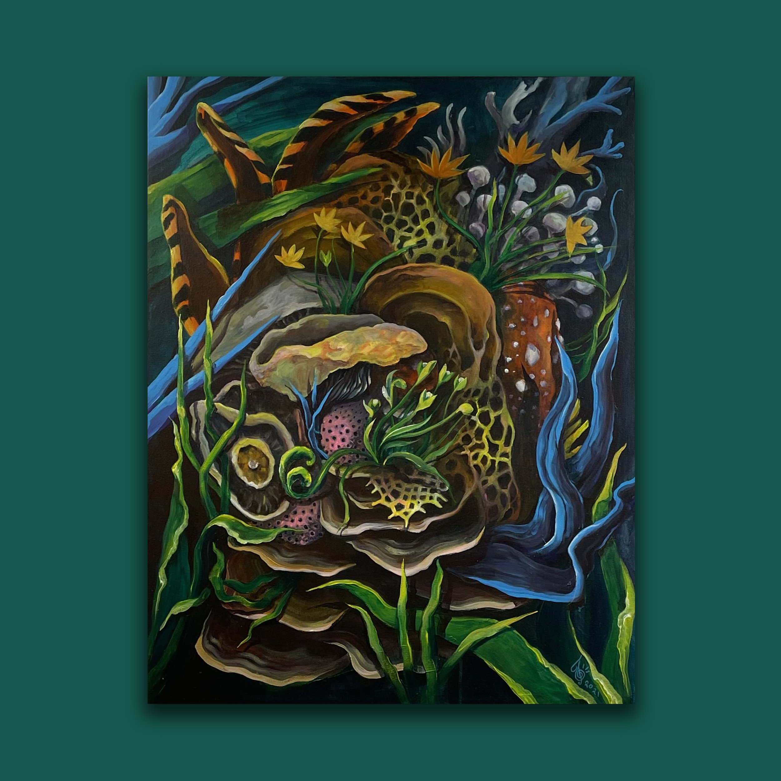 «Vertex Mycorrhizae/ peak of a relationship», 2021  (60x80cm)