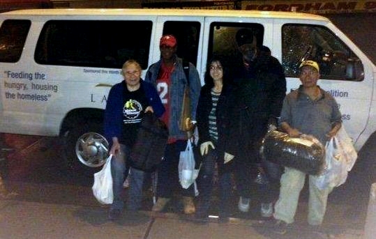 Delivering sleeping bags to our partners and friends