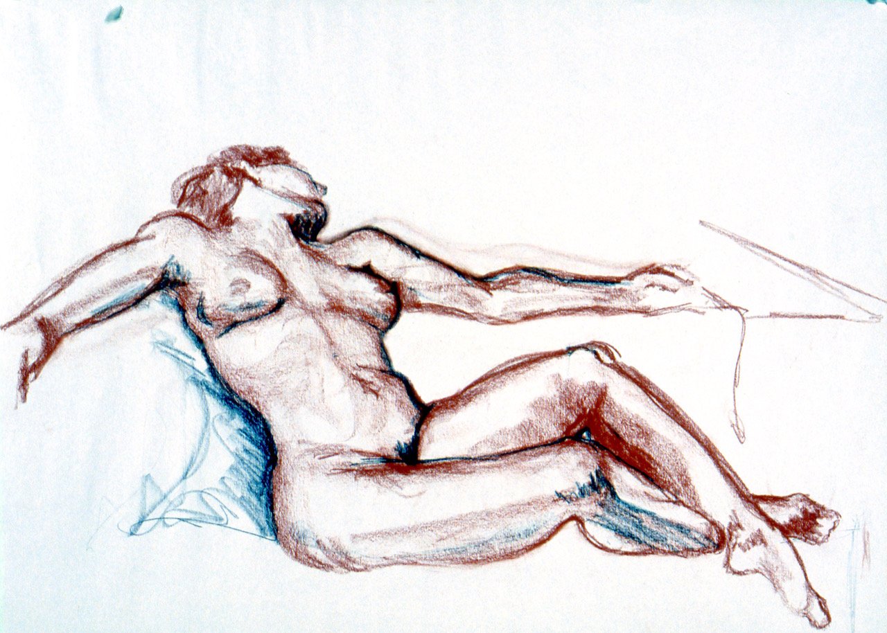 Life Drawing . 1980 . Charcoal .
