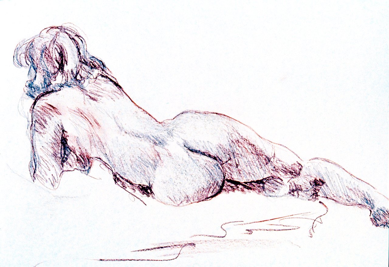 Life Drawing . 3 . 1980 . Charcoal .