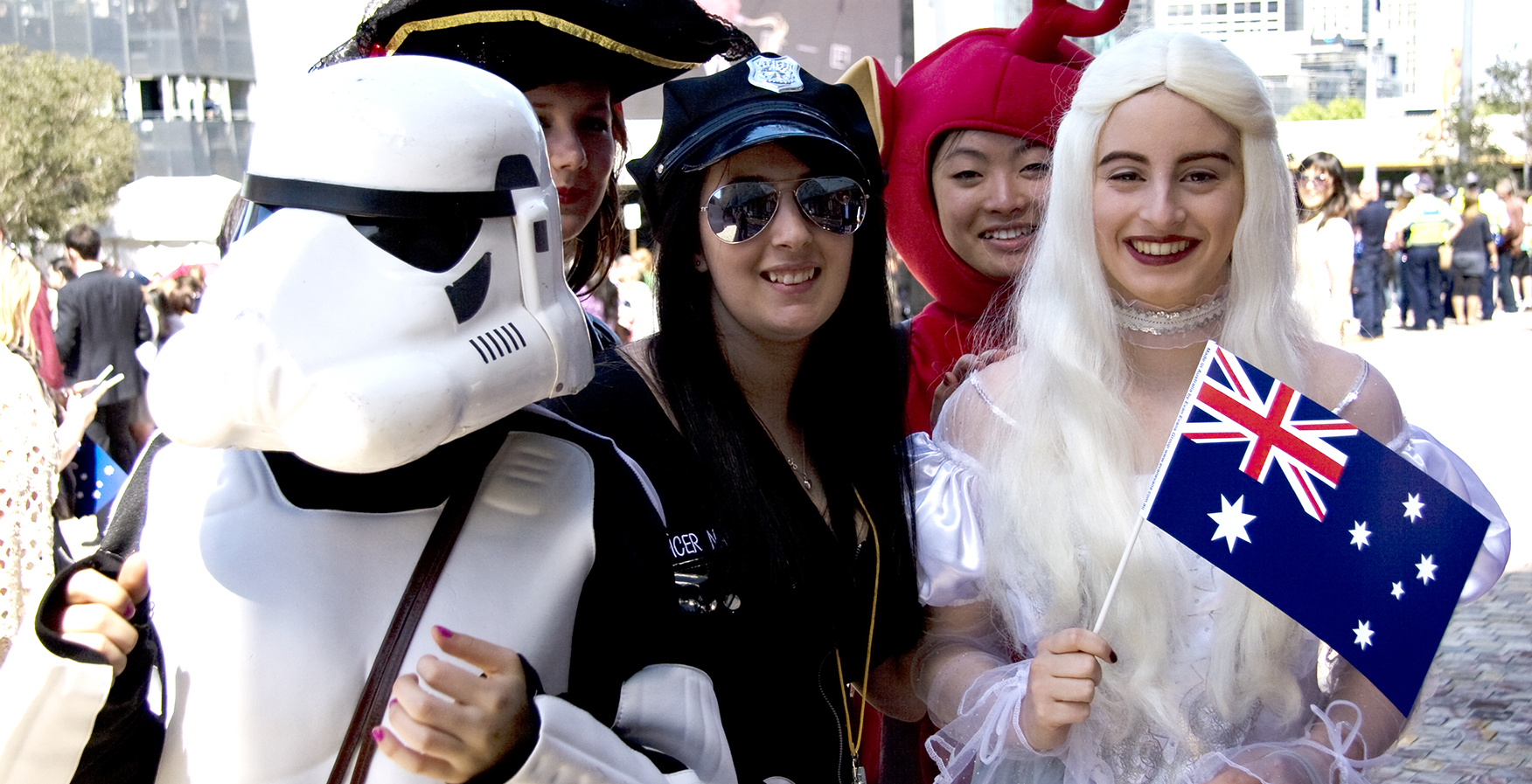 Queen Elizabeth II State Visit to Melbourne, Australia , 26 October 2011, Royal fans wait in Federation Square © Tommaso Durante