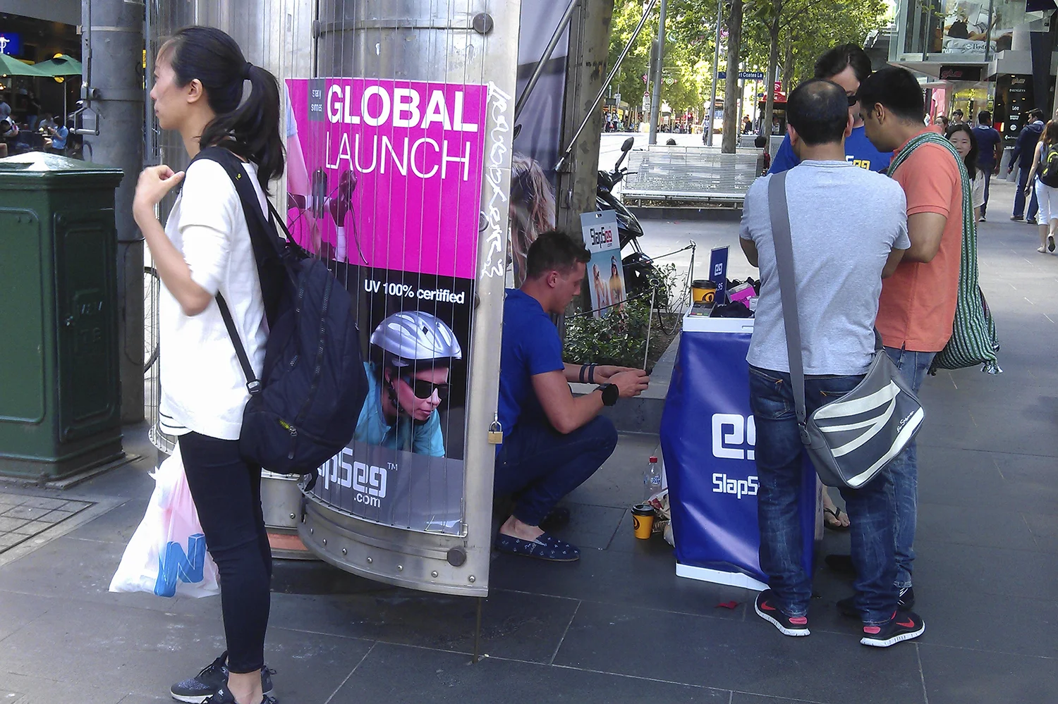 SlapSee Sunglasees Gloal Launch, Swanston Street, Melbourne, Australia, 2014