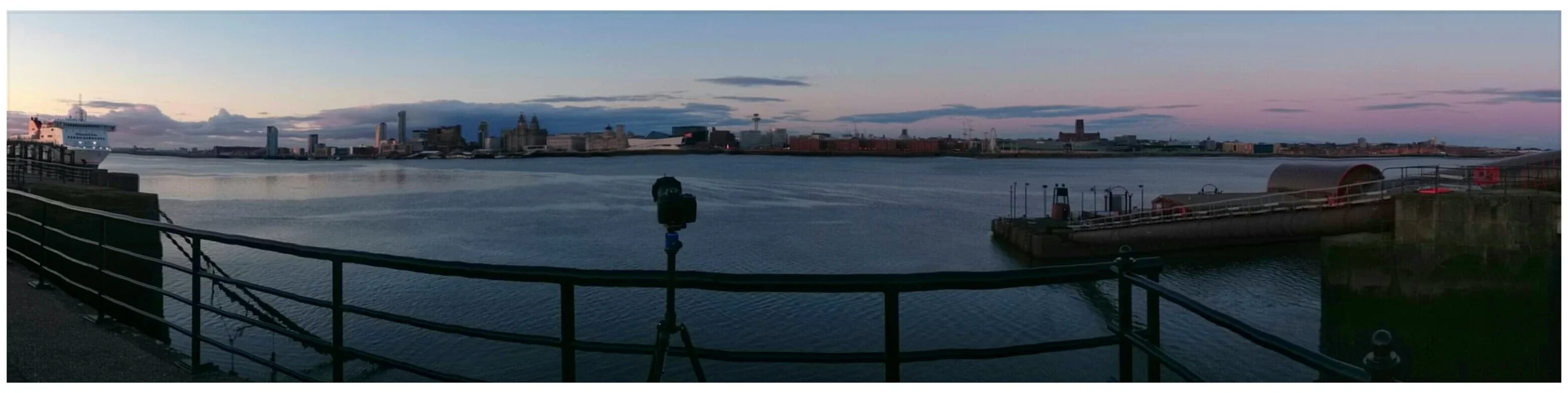 Second pano shot of my camera set on a tripod overlooking the River Mersey.