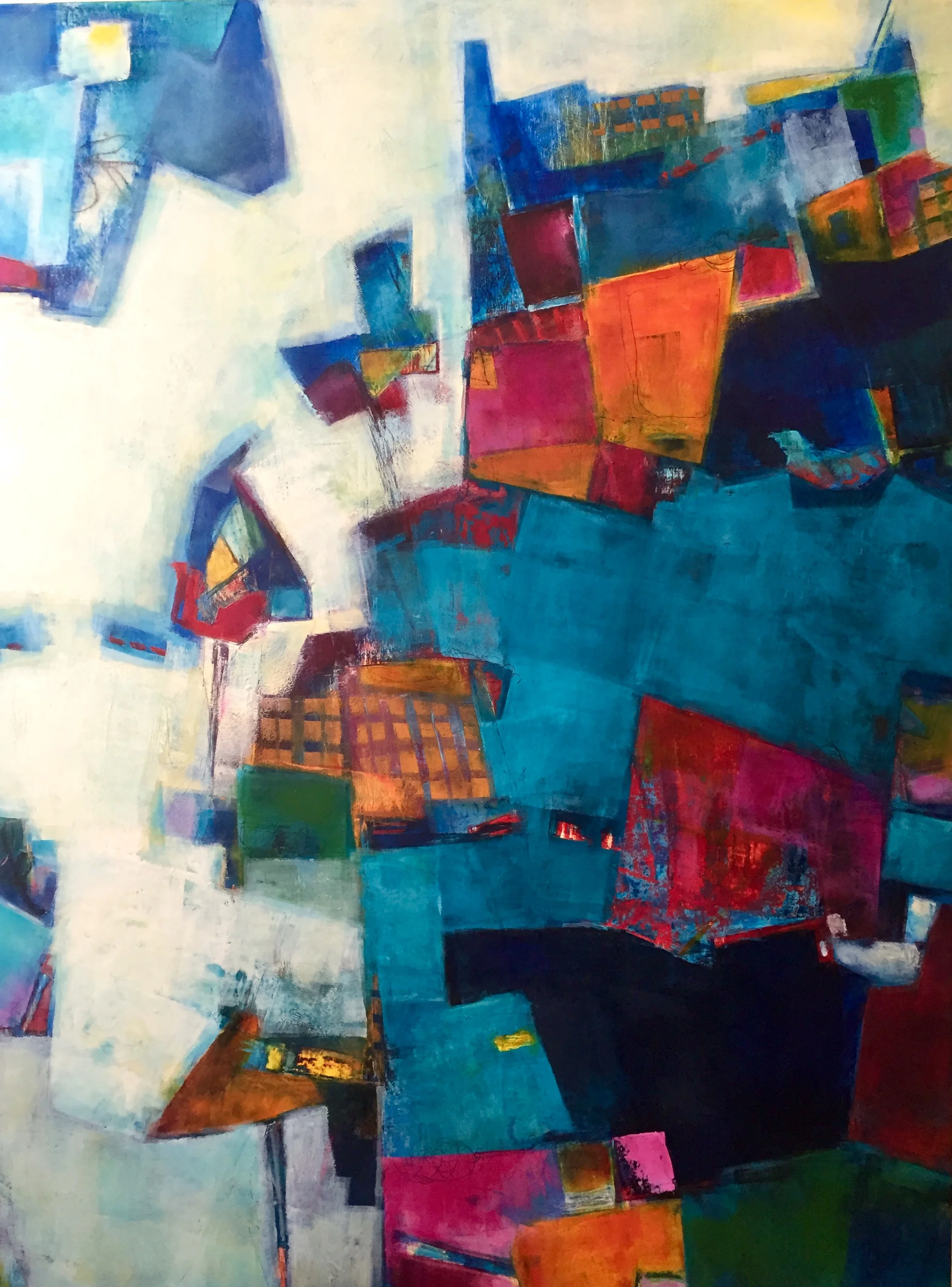 Calling this one "This City is For the Birds" It is 36x48 and will be at the Riverdale Art Walk...
