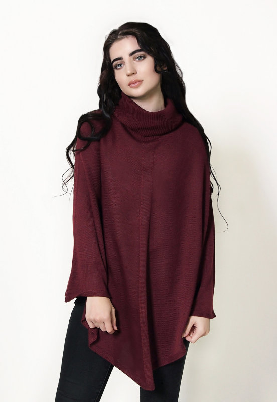 Cowl Poncho Bordeaux