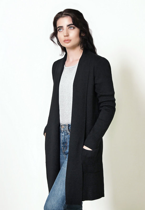 Waterfall Cardigan Black