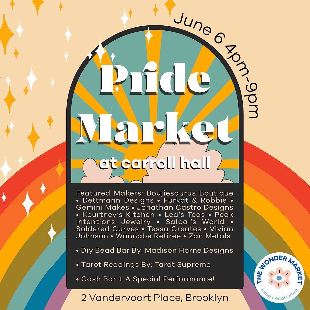 1 more week til my next Bead Bar at The Wonder Market: PRIDE 🌈 June 6 (4-9pm)

DIY friendship bracelets, phone charms, customizable necklaces and beaded waist chains, plus other fun accessories to shop!

Celebrate the start of Pride Month, support y