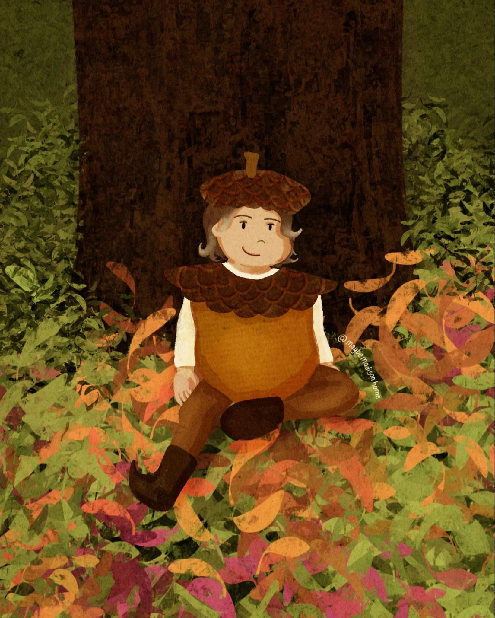 Peachtober Day 1 - Acorn 

I&rsquo;m so excited to create and share my drawings for this years @peachtober by @furrylittlepeach I&rsquo;ll be making illustrations of kids costumes following the daily prompts leading up to Halloween 🎃 Follow along as