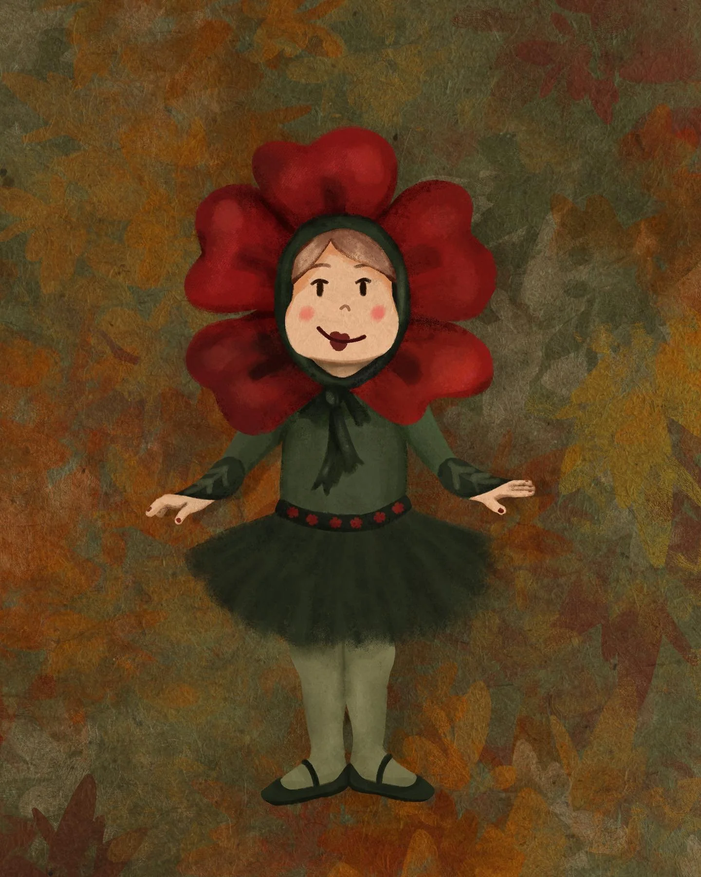 Peachtober Day 5 - Poppy 
@peachtober drawing challenge by @furrylittlepeach 
This drawing is very reminiscent of all my childhood dance recitals, I took ballet classes from ages 3-14. The costumes and makeup were always the highlight and were ofte