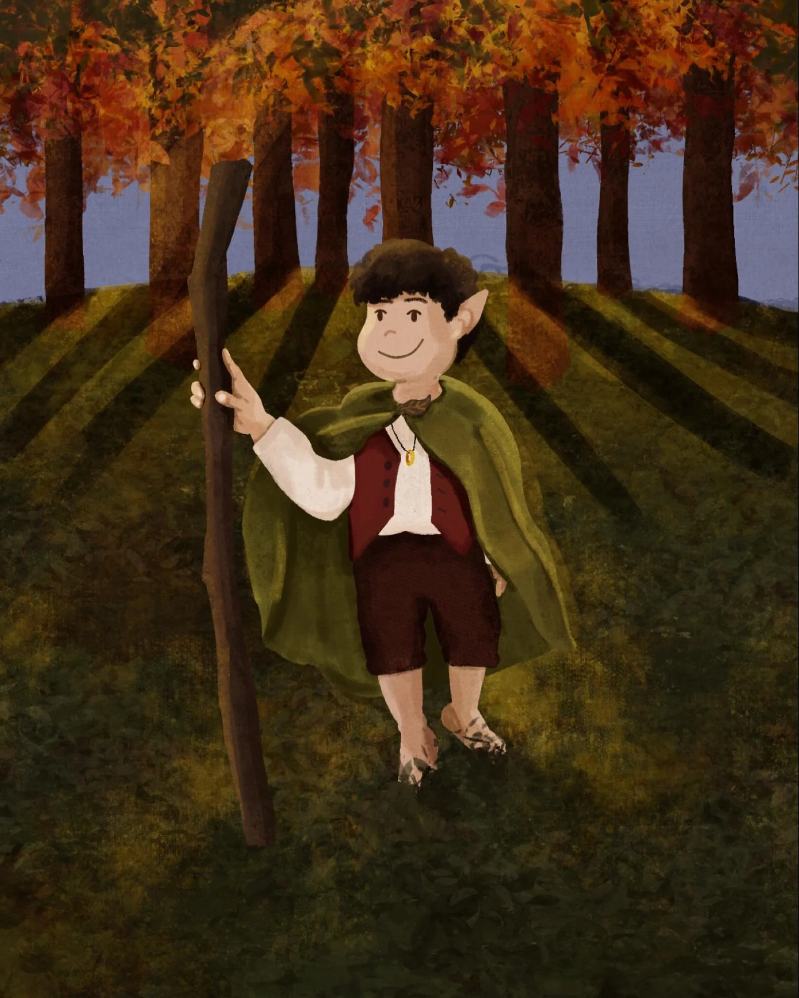 Peachtober Day 6 - Ring
A lil baby Frodo costume for @peachtober today, one ring to rule them all 💫
#peachtober #peachtober25 #peachtober25ring #lordoftherings #lordoftheringsart #lotr #lotrfanart #frodo #frodobaggins #halloweenillustration #adobe