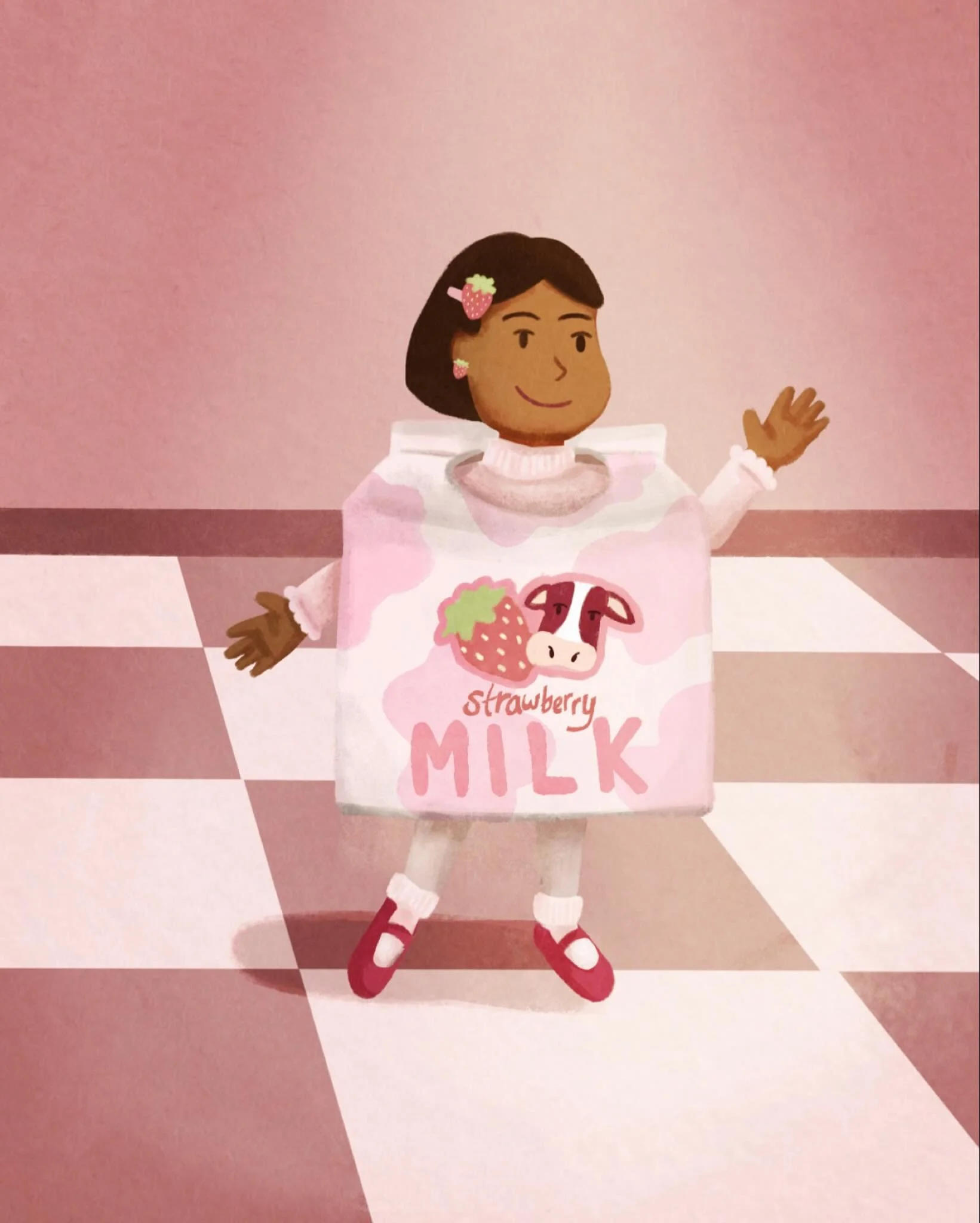 Peachtober Day 7 - Strawberry 🍓 
First week of @peachtober completed! Every day this month I’ll be making an illustration following the prompts. For this year, I’ve decided to make all my illustrations of Halloween costumes leading up t