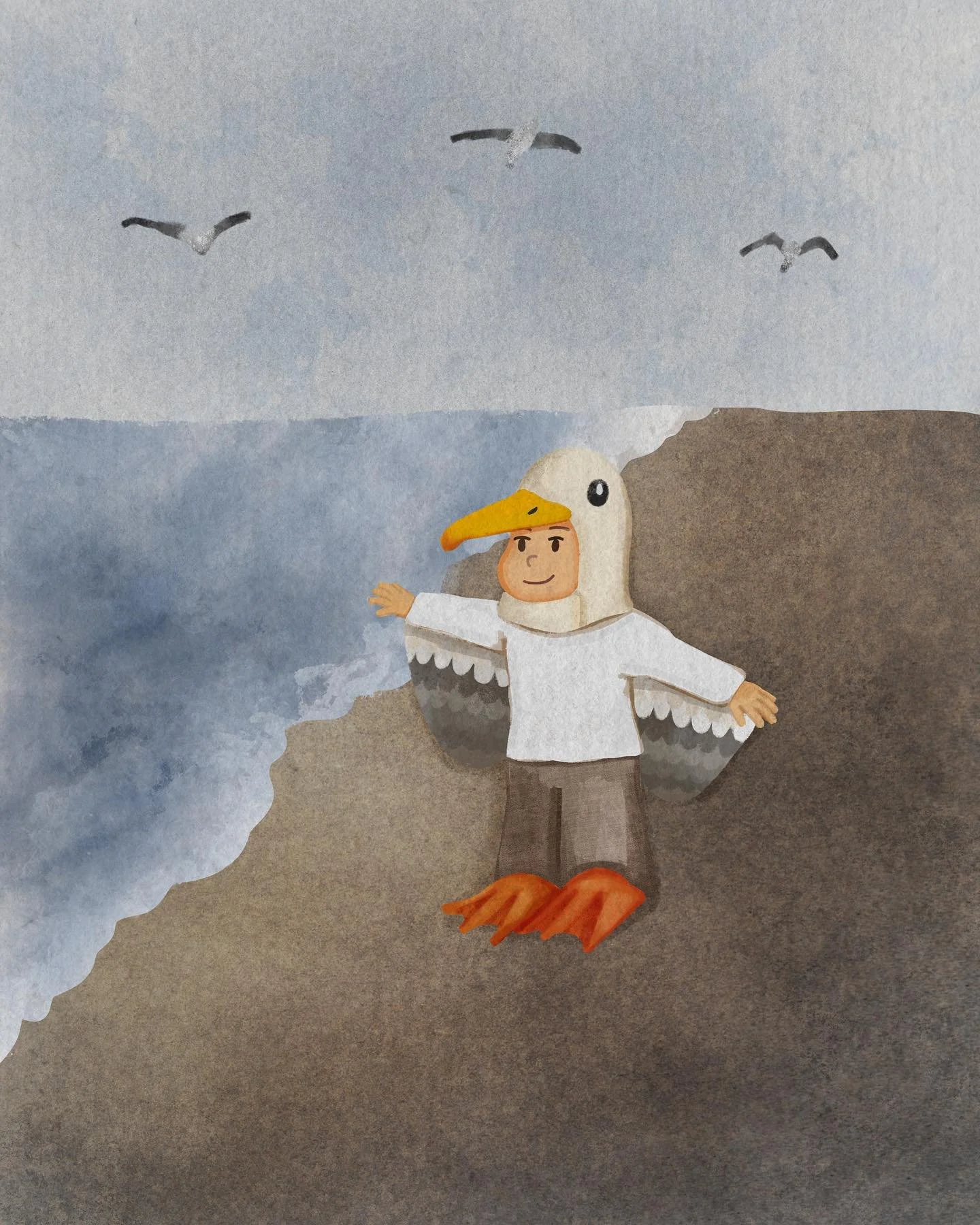 Peachtober Day 11 - Seagull 
I think this one might be my fave, so reminiscent to me of visiting the beach through all its seasons growing up on the East coast
#peachtober #peachtober25 #peachtober25seagull #seagull #bythesea #birdcostume #hallowee