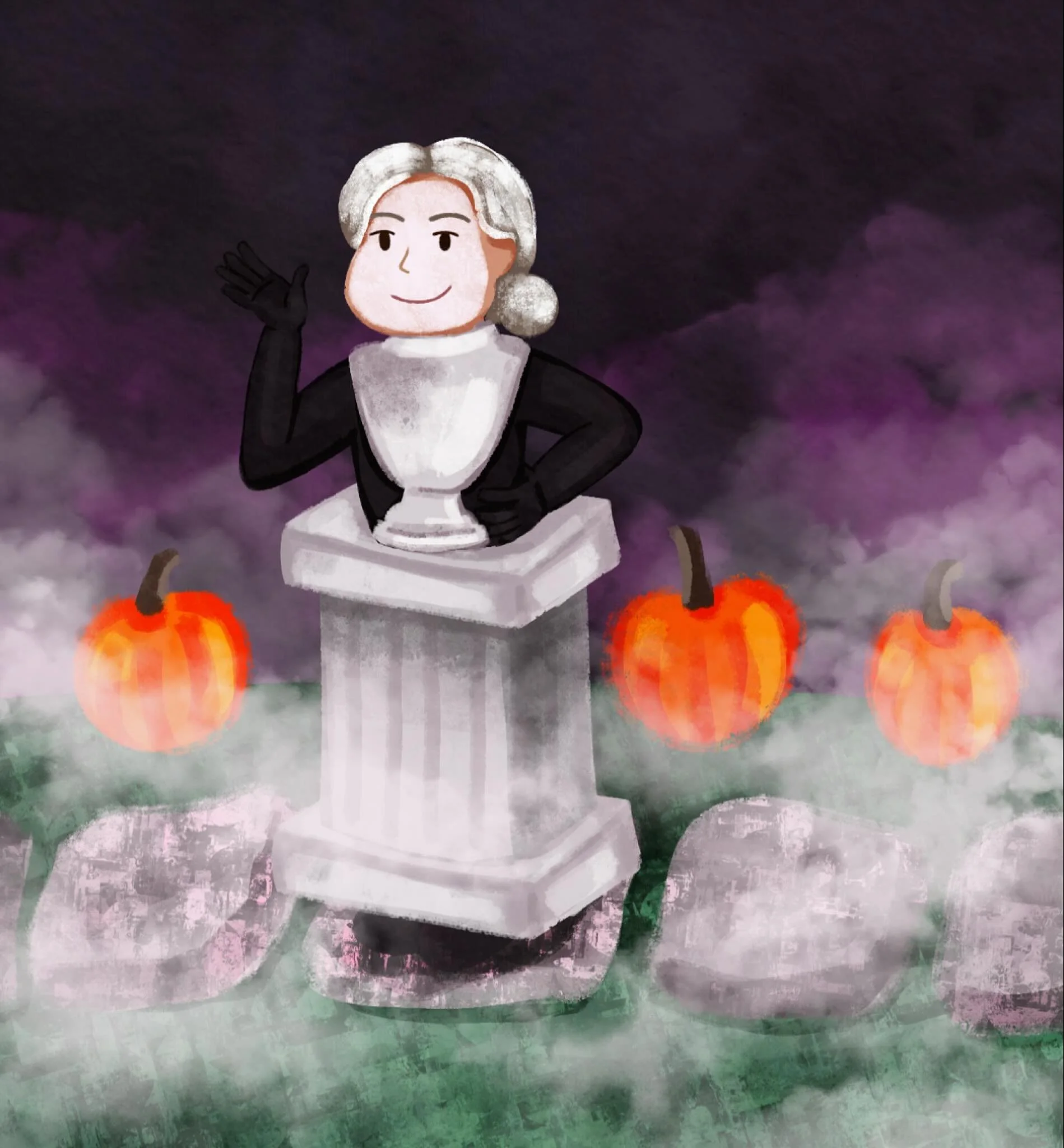 Peachtober Day 13 - Marble @peachtober 
Marble statue/bust costume using a color palette from @thetuesdaycollective 
#peachtober #peachtober25 #peachtober25marble #thetuesdaycollective #halloweencostumeideas #adobefresco #adobefrescoillustration