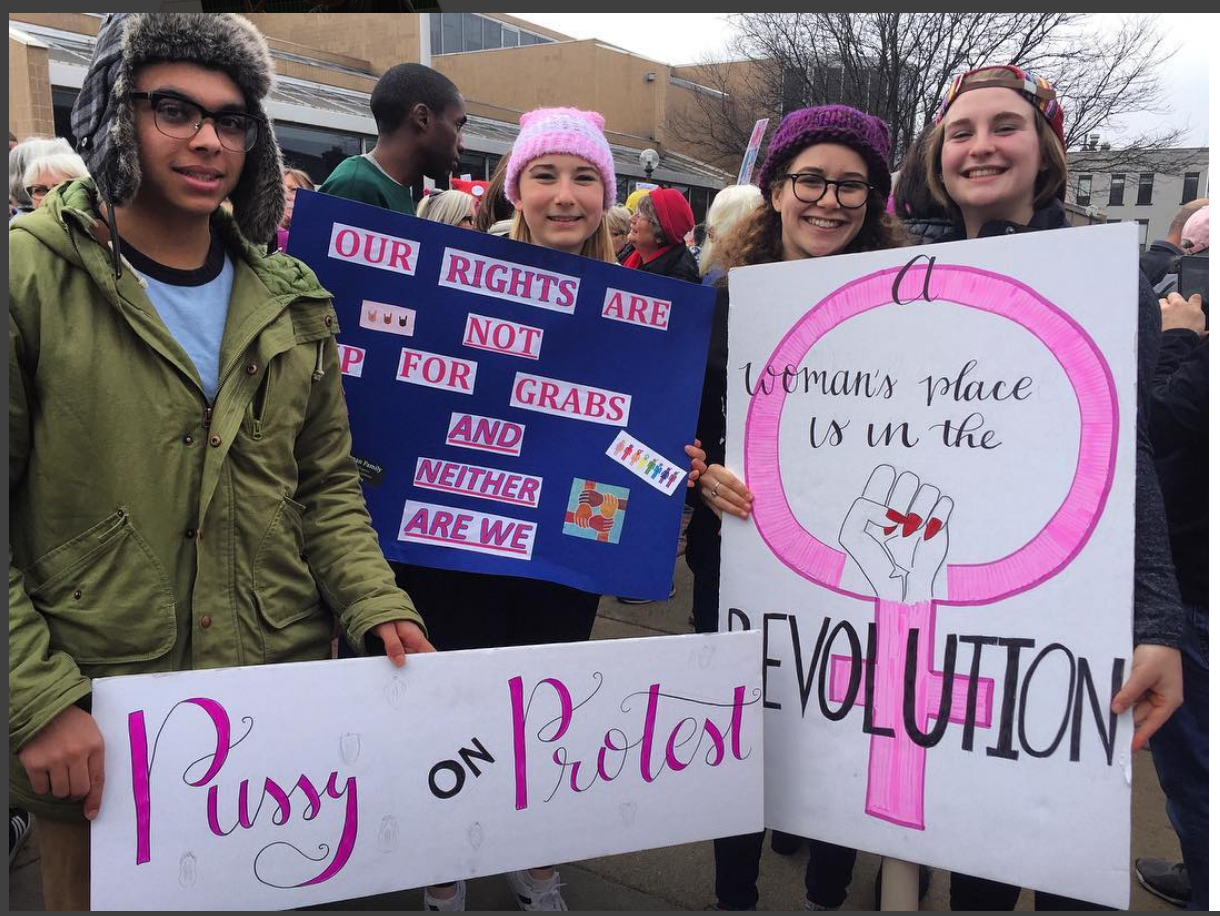 That's my girl and her friends at our local Women's March. They can't wait to vote in the next election.