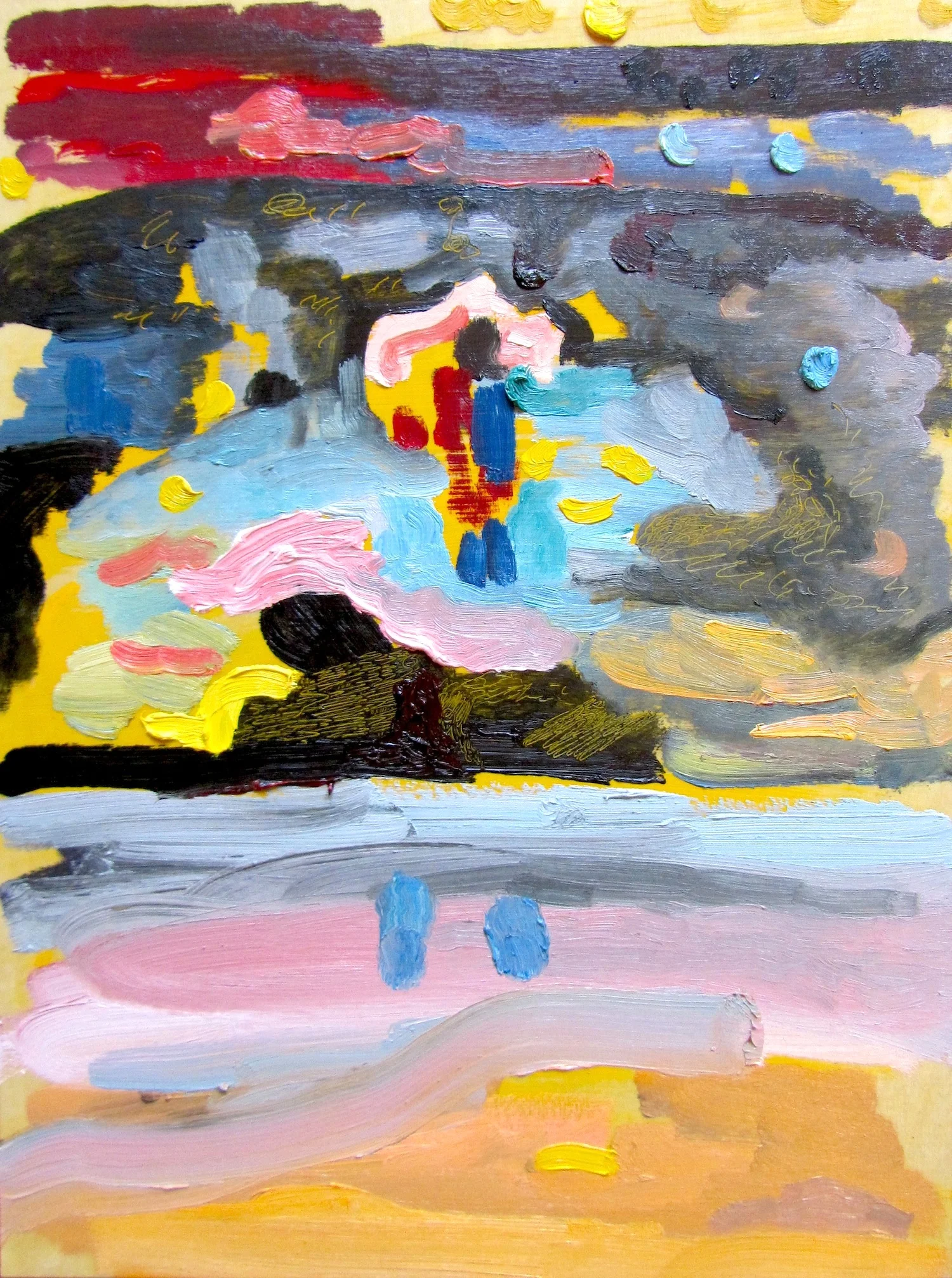    Reflection in a moving train II    oil on board 16 x 11 in 2014  &nbsp; 