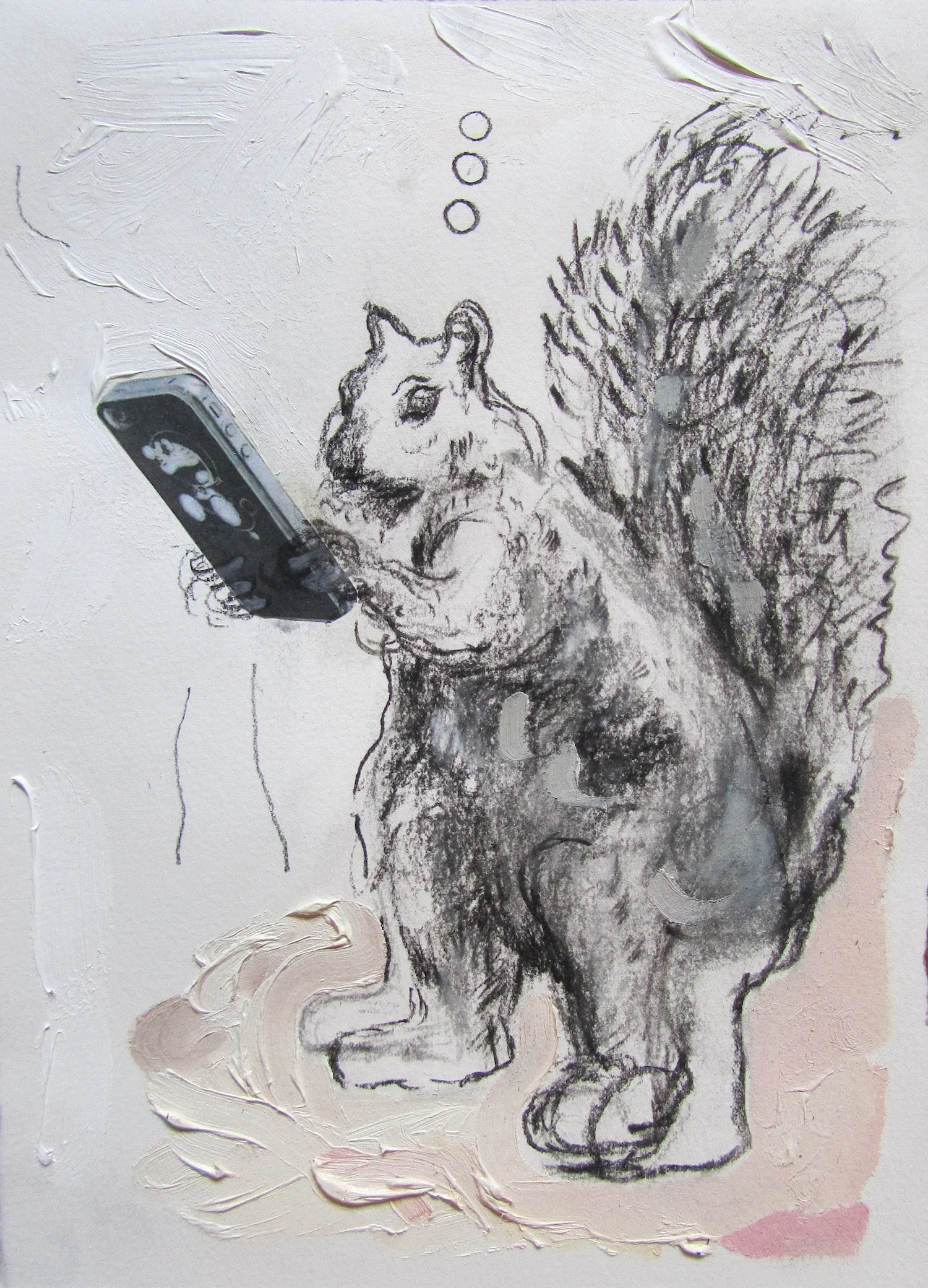    Nuts    oil and charcoal on paper 14 x 11 in 2014  &nbsp; 