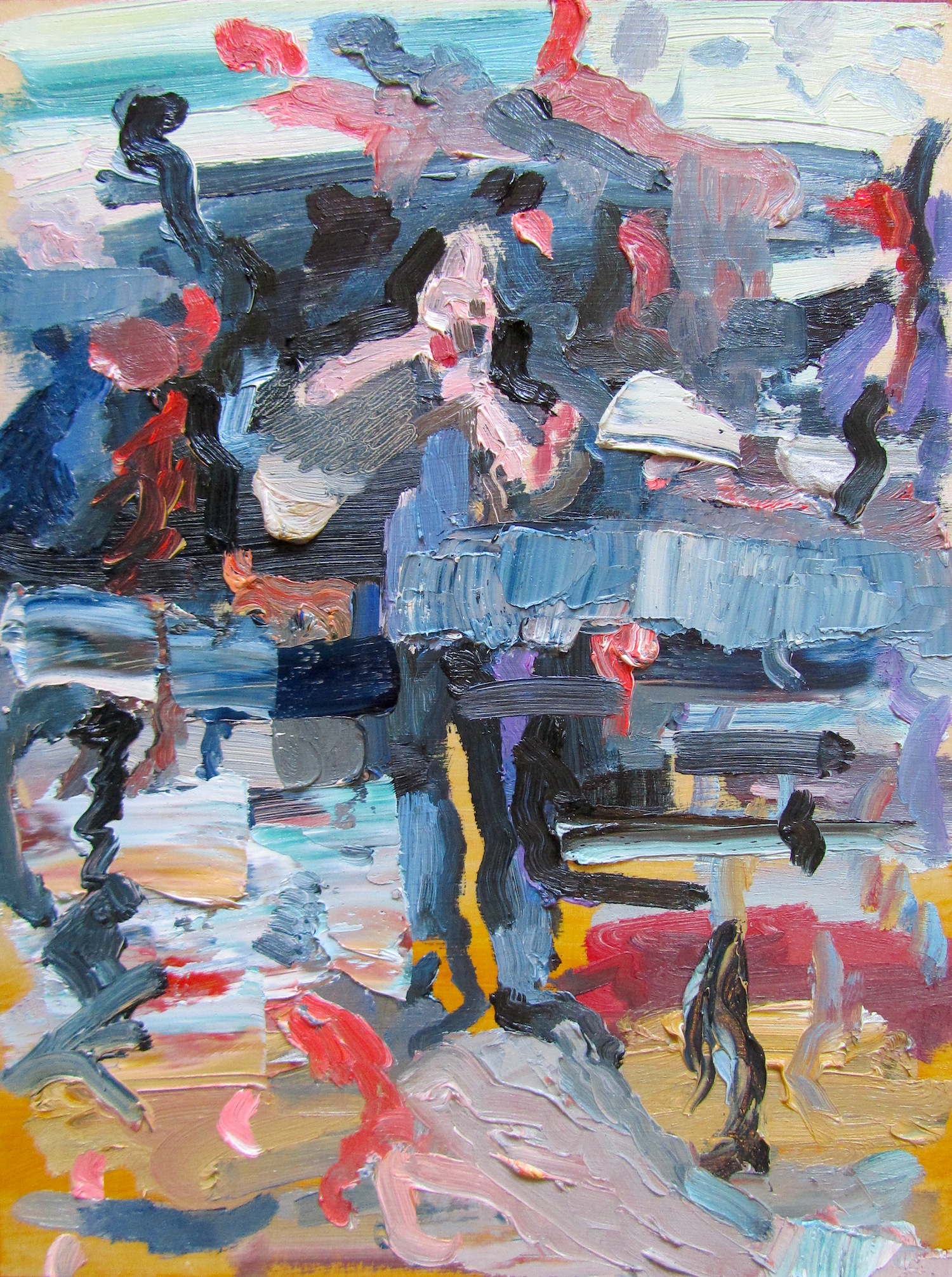    reflection in a moving train I    oil on board 16 x 12 in 2014  &nbsp; 