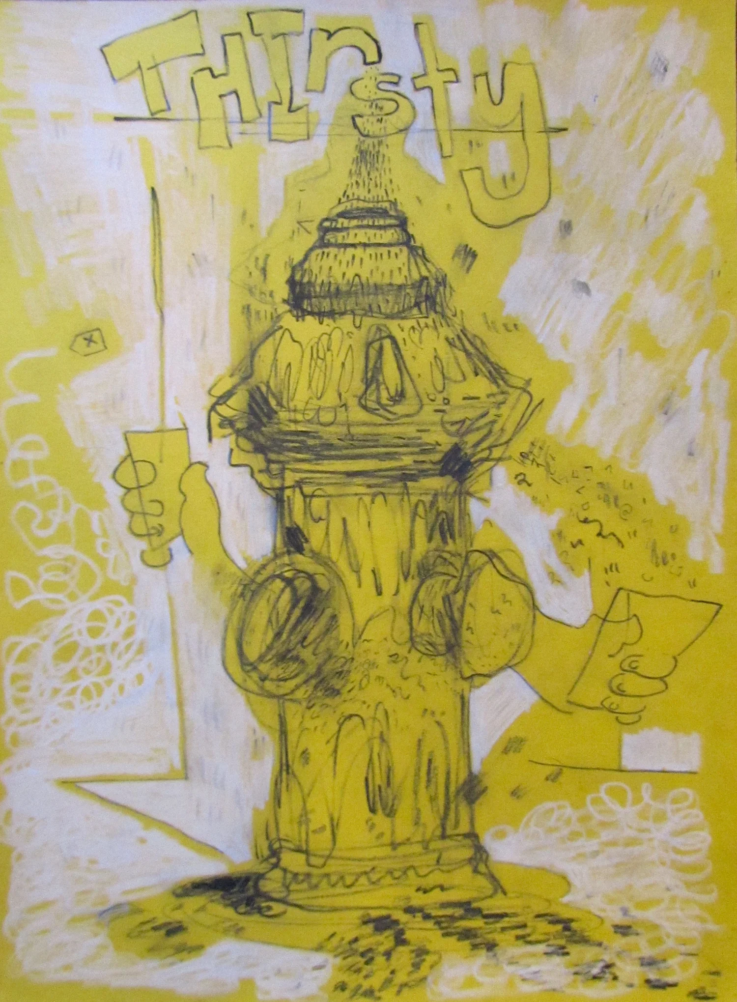    Thirsty    pencil on paper 8.5 x 11 in 2015  &nbsp; 