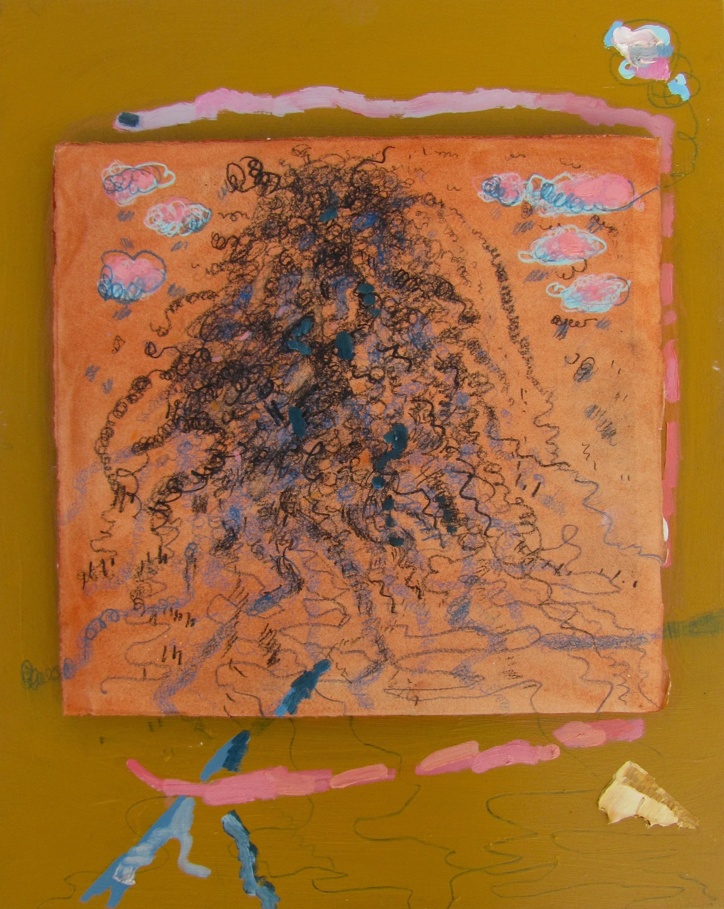  Artwork for  Yogavataranam: The Translation of Yoga  (2015).  Oil and mixed media on paper on panel 14 × 8 in 