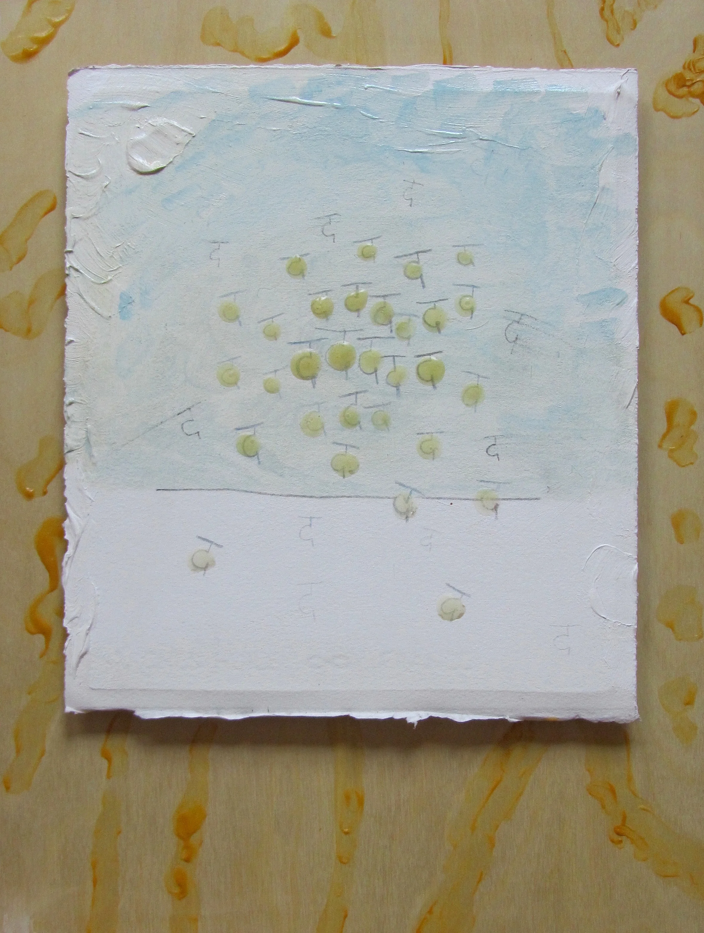  Artwork for  Yogavataranam: The Translation of Yoga  (2015).  Oil and mixed media on paper on panel 14 × 8 in 