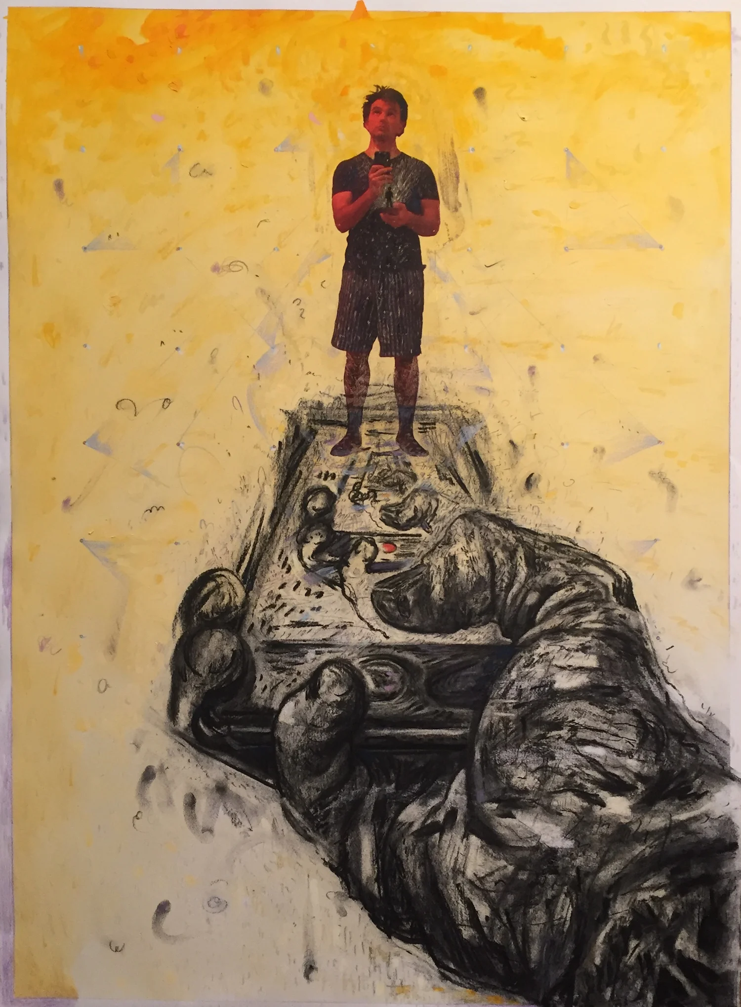    In the Hand of the Maker    Digital transfer, charcoal, oil, acrylic on paper 38 x 28 in 2016  &nbsp; 