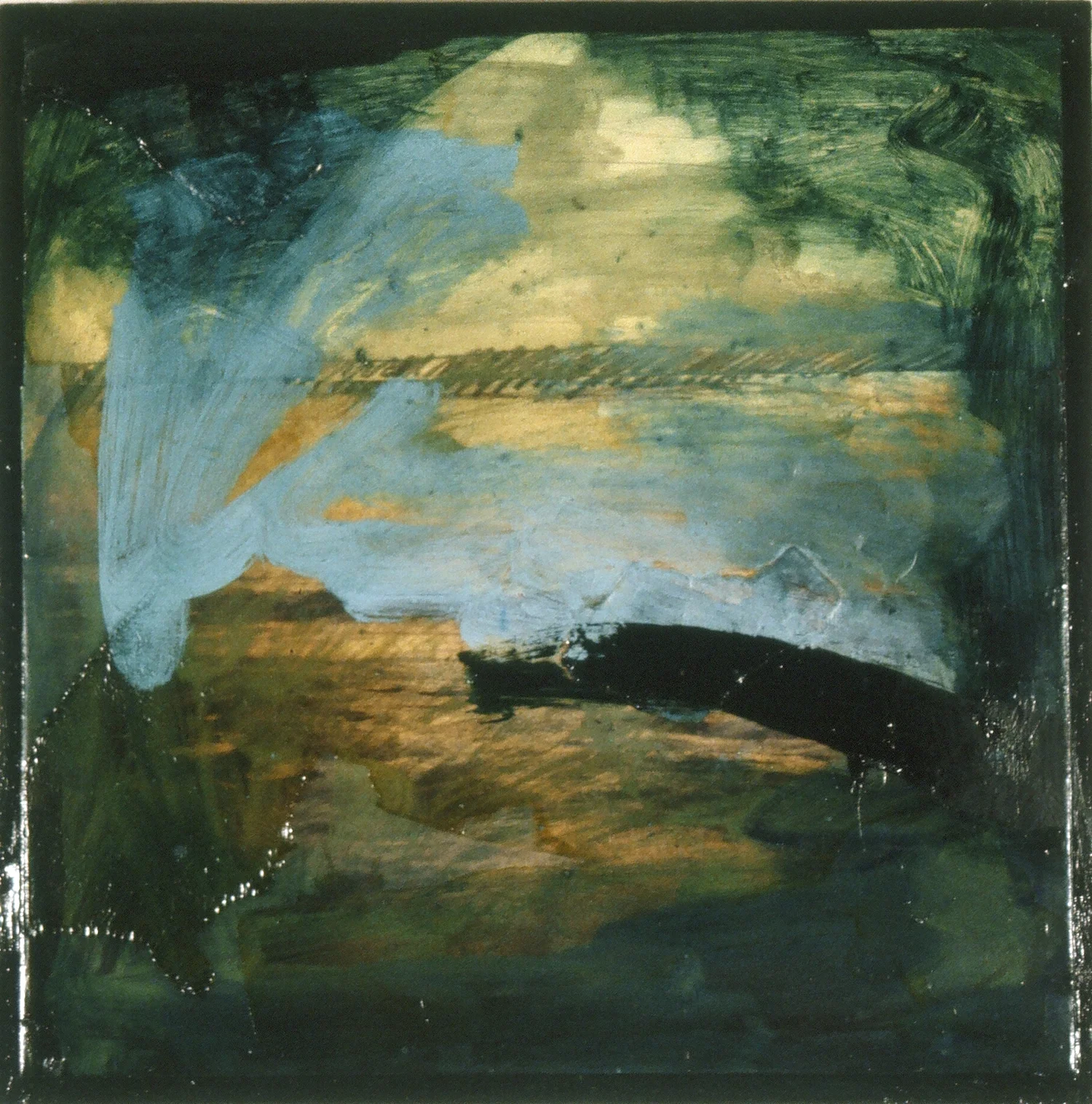    Morning Light    Oil, pencil, color photocopy, estapol on board 31 x 31 cm 1998  &nbsp;  &nbsp; 