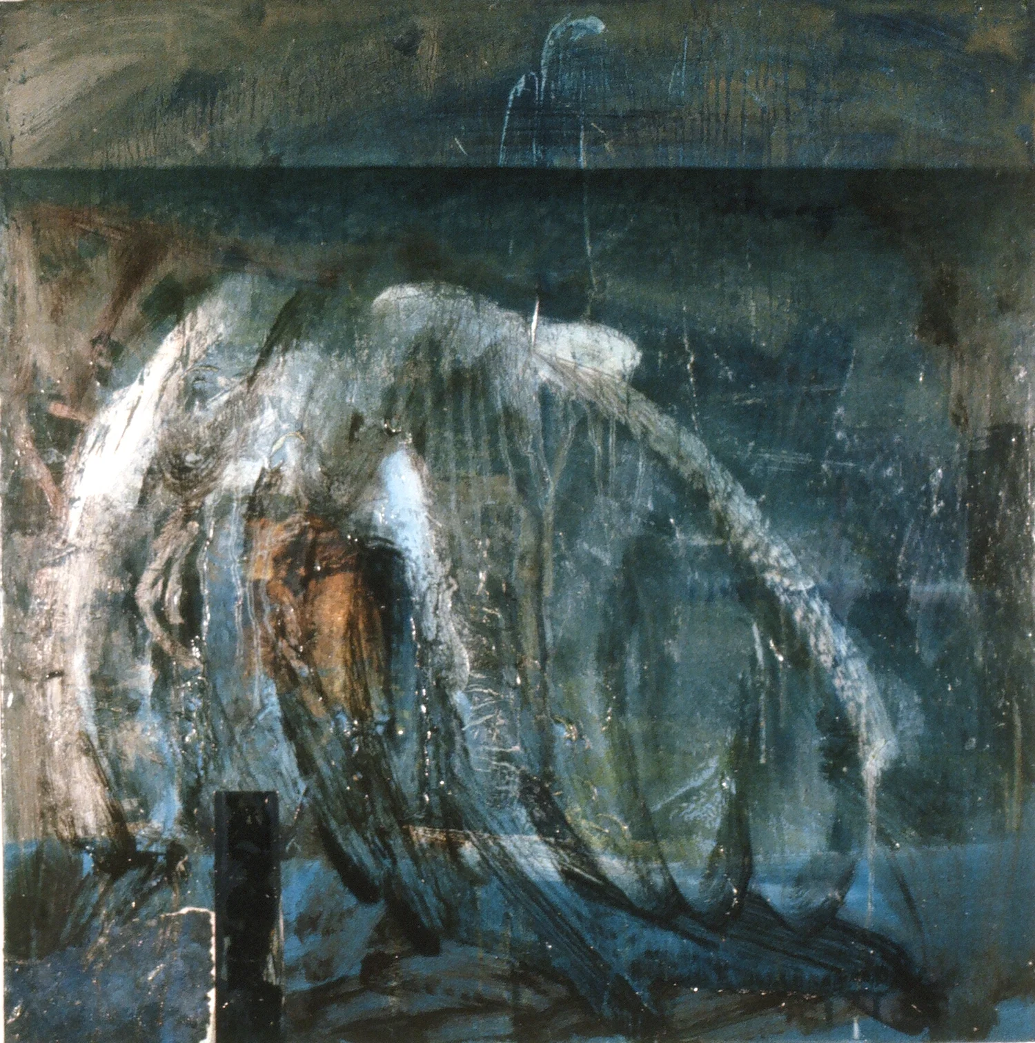    Afternoon Gale    OIl, collage, estapol on board 55 x 55 cm 1998  &nbsp;  &nbsp; 