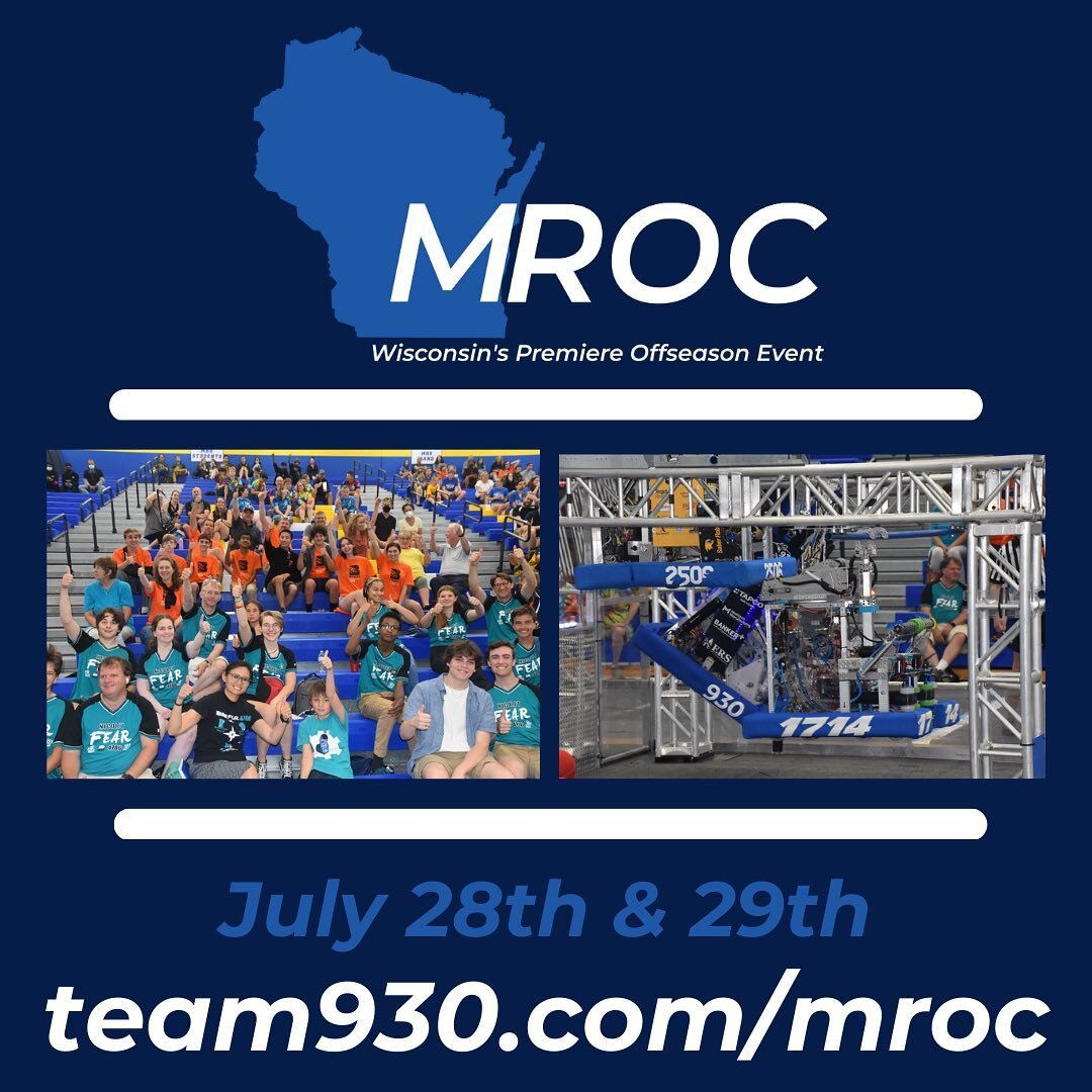 Team 930 is excited to announce that MROC 2023 registration is now open! We were ecstatic to host it for the first time last year and have all kinds of amazing teams come out and participate. This years competition will be a day and a half event on J