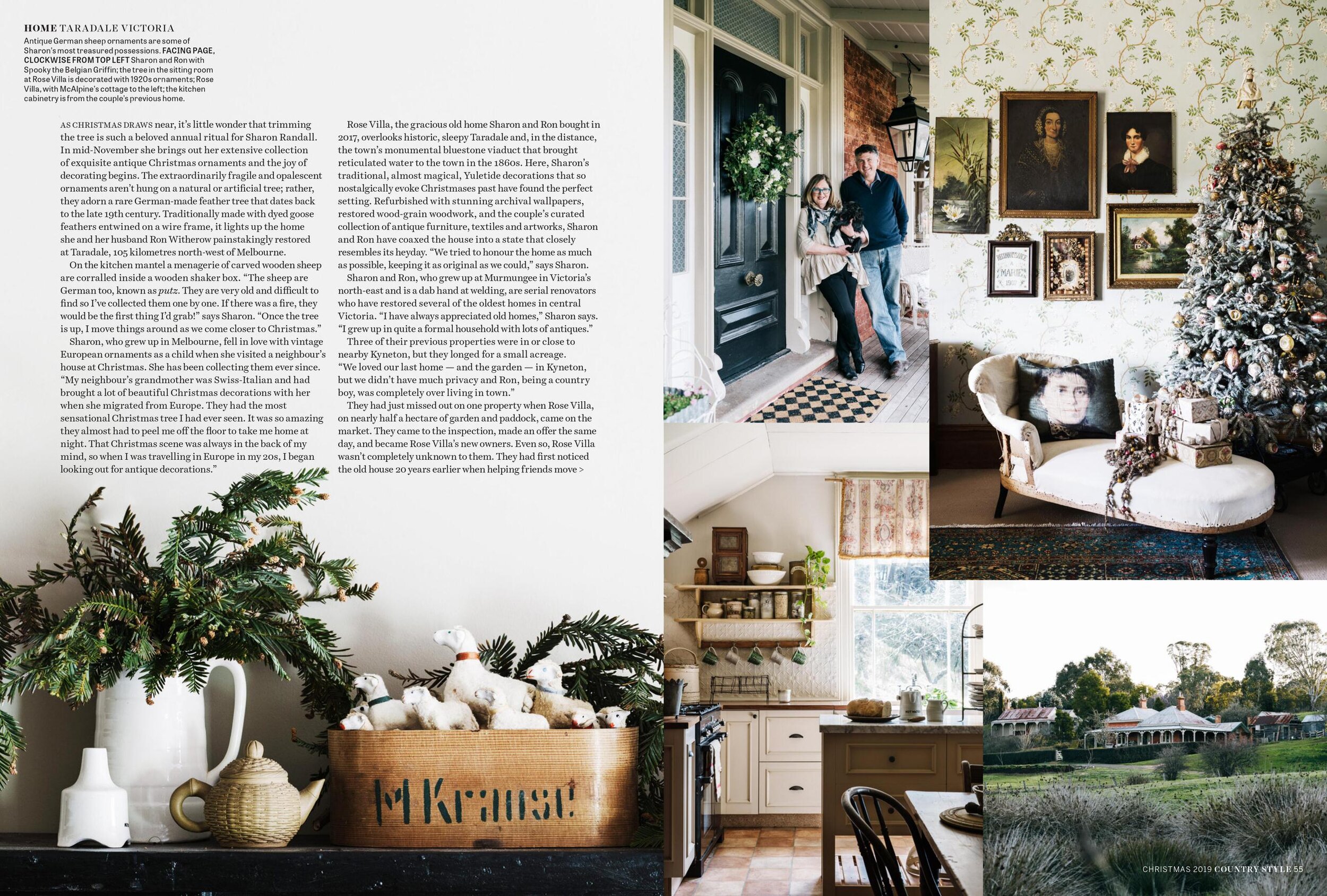 Sharon &amp; Ron Randall, Taradale for Country Style magazine, Christmas 2019. Photography by Marnie Hawson and styling by Inside Story (Lynda Gardener and Belle Hemming Bright)