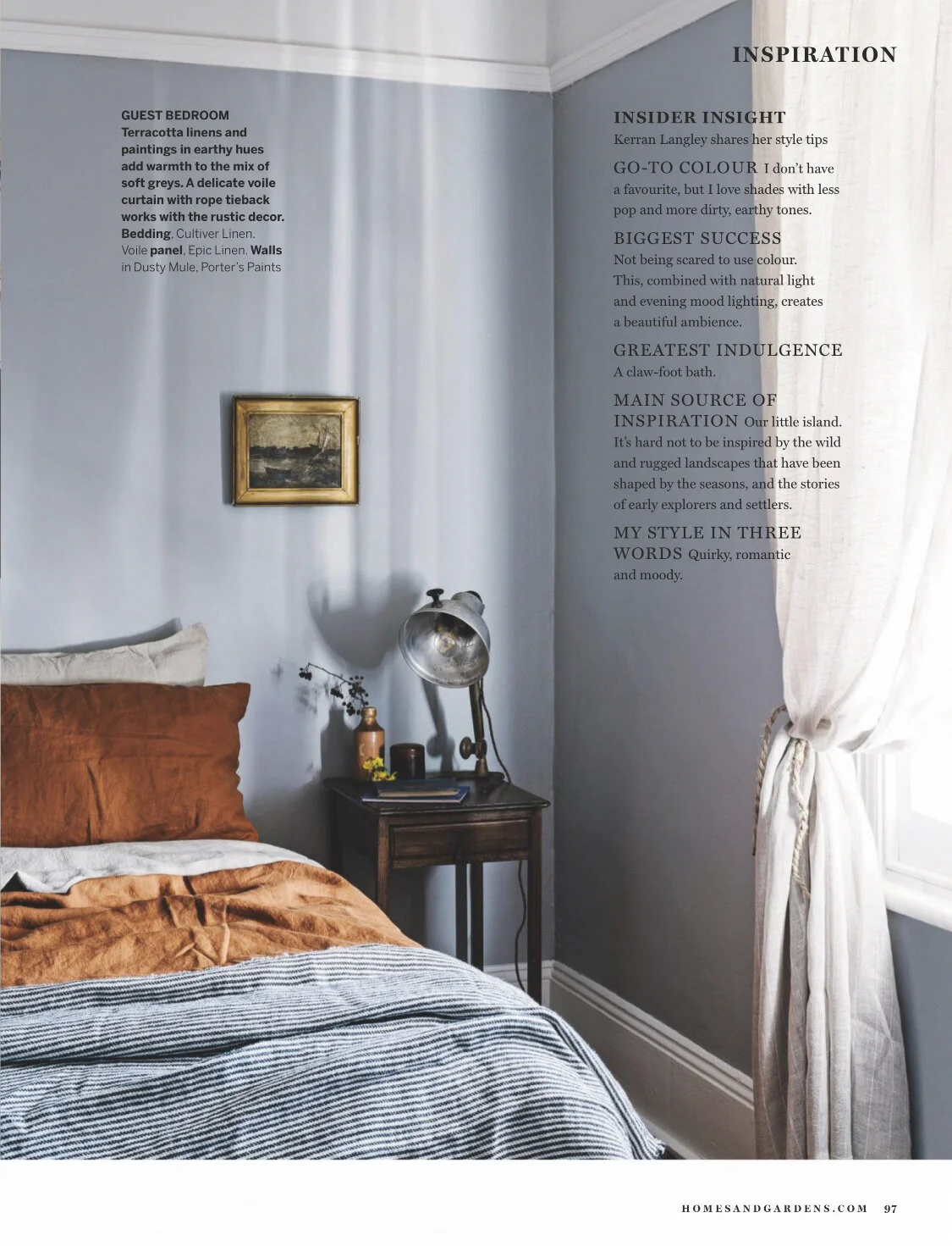 Marnie Hawson, Australian interior photographer for Lumiere Lodge in Hobart. As seen in Homes &amp; Gardens UK (December 2019). Story by Ali Heath.