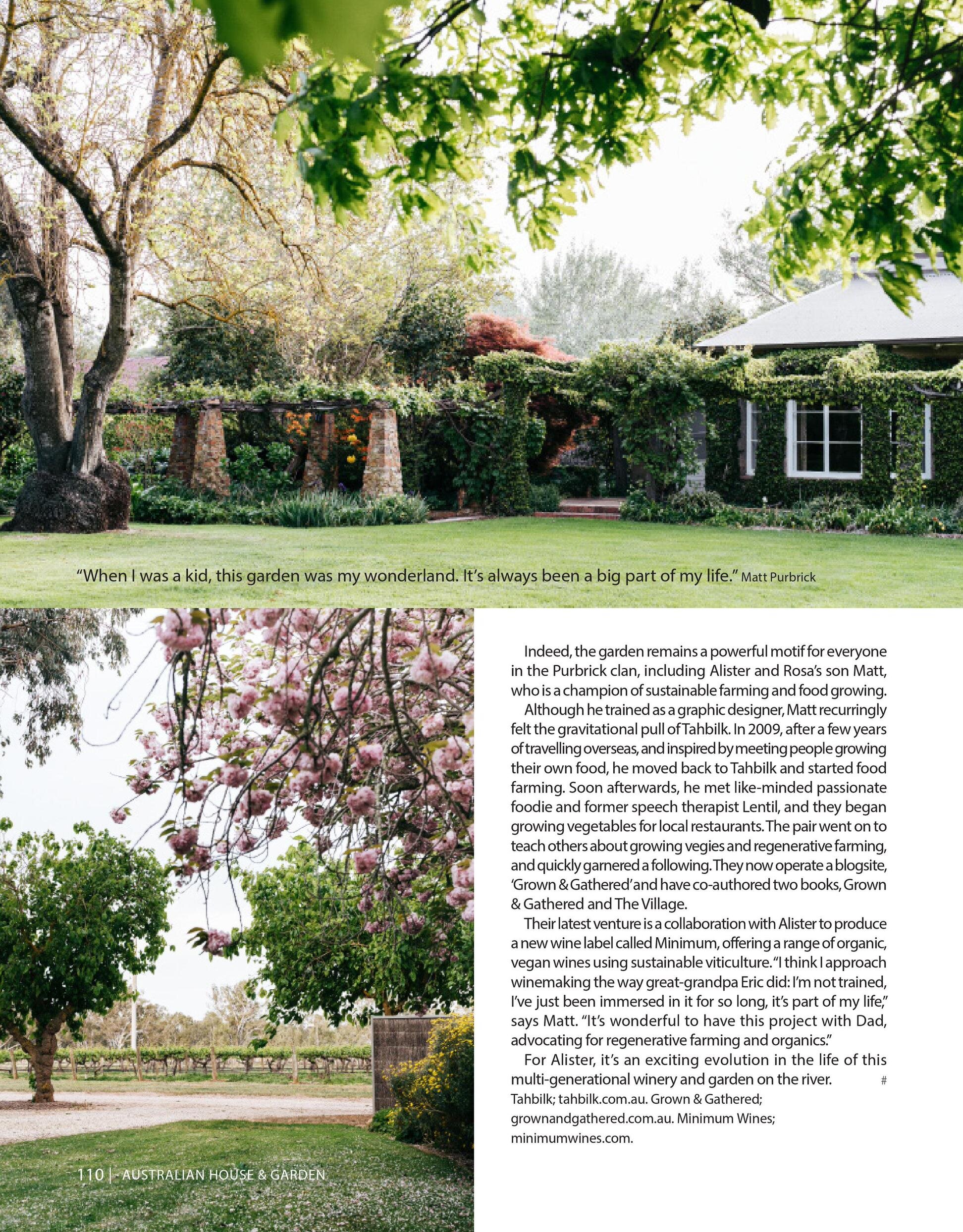 Landscape photographer Marnie Hawson for Australian House &amp; Garden - Purbrick garden at Tahbilk Winery.