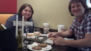The happy couple celebrating 8 years!