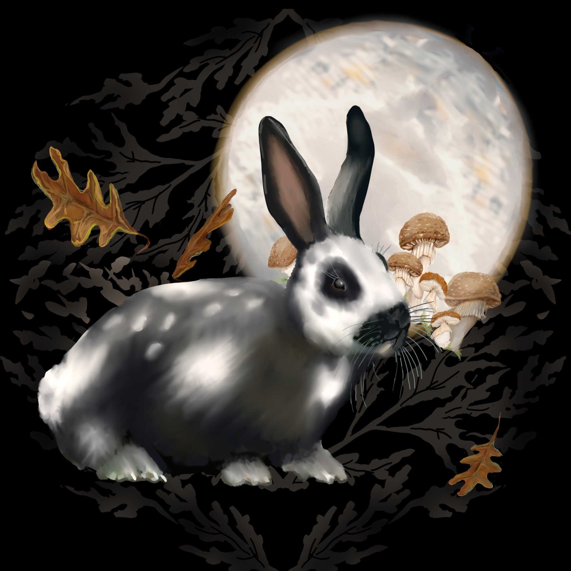ForagedWreathBlackRabbitWallArt.jpg
