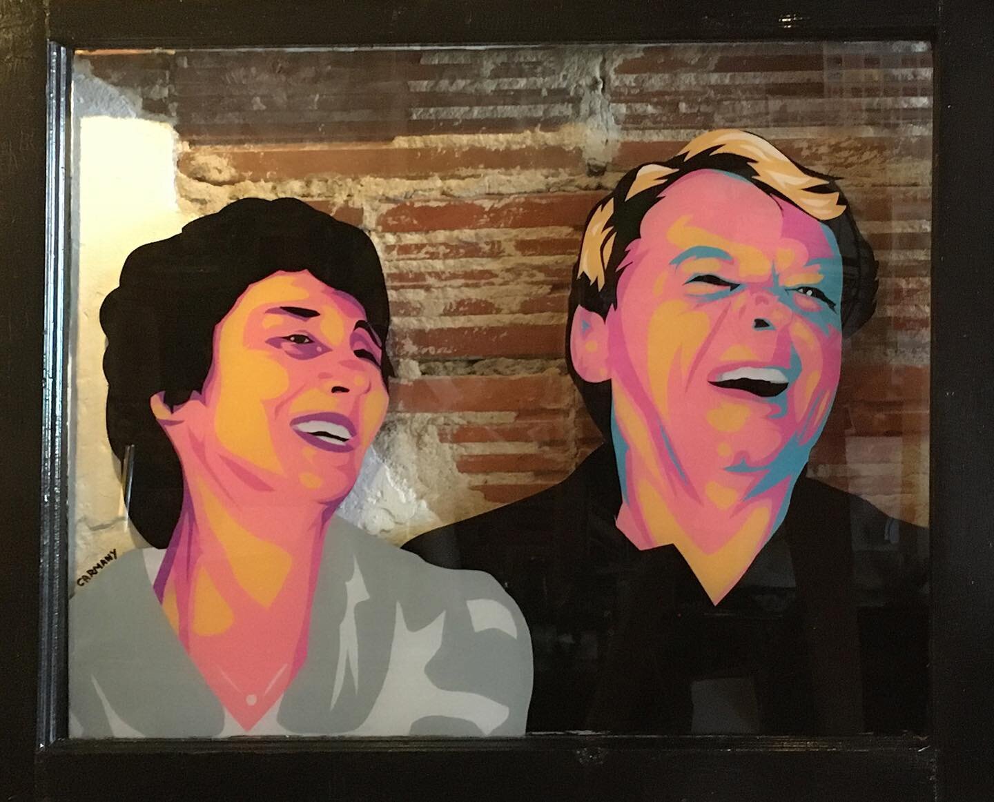 Dad turns 65 today and mom wanted him to have a painting of his parents so here they are: Paul and Esther 
#newcontemporary #popart #reverseglasspainting #portraitpainting #wallart