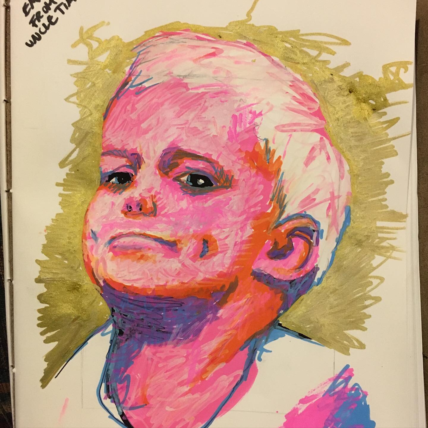 My version of nephew Nate doing an impression of sister Lyd. 
For niece Emmy 
#paintmarkers #ink #pencildrawing #sketchbook