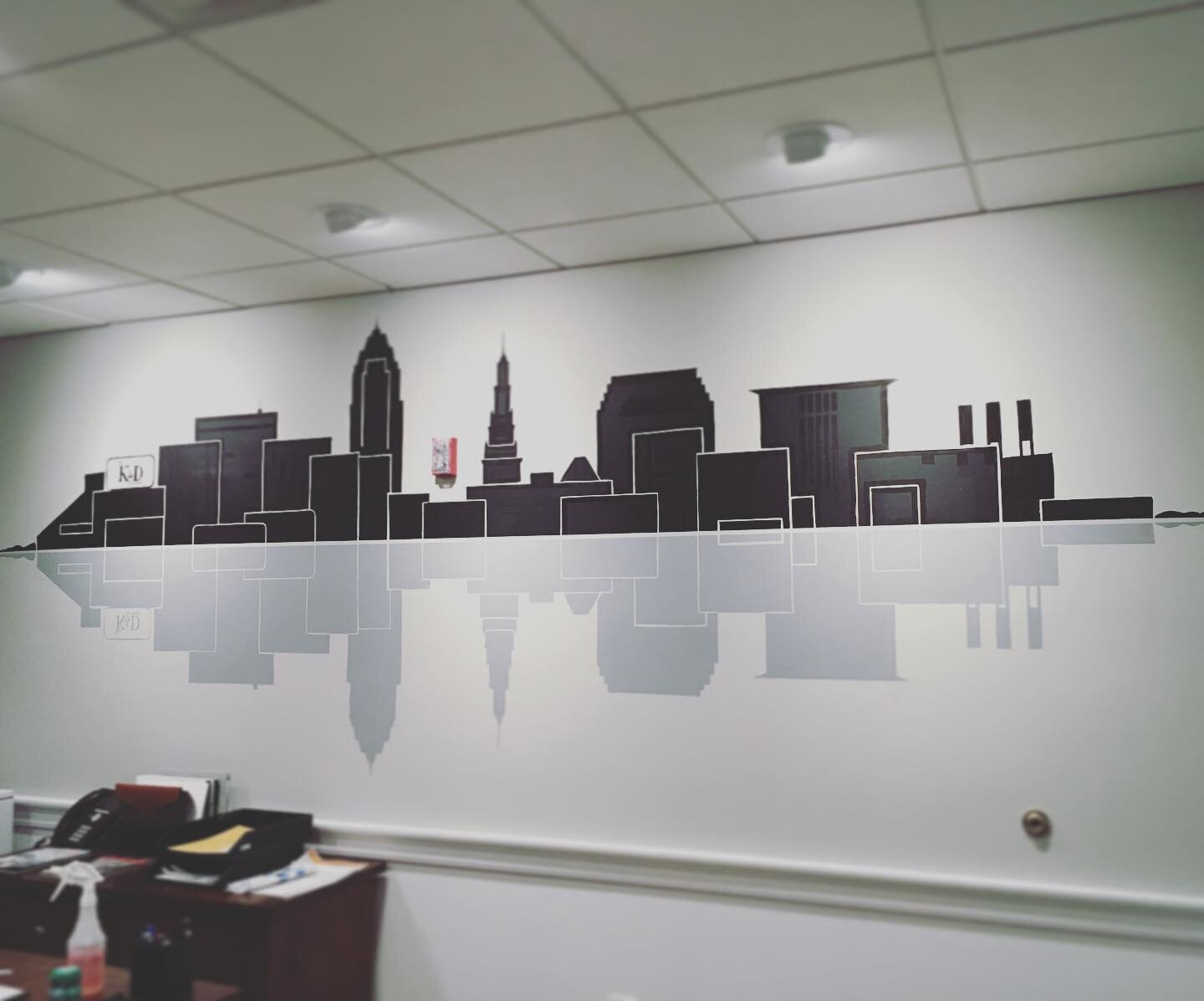 Knocked this skyline mural out today. Much thanks to Doug at K&amp;D for giving me work in uncertain times.