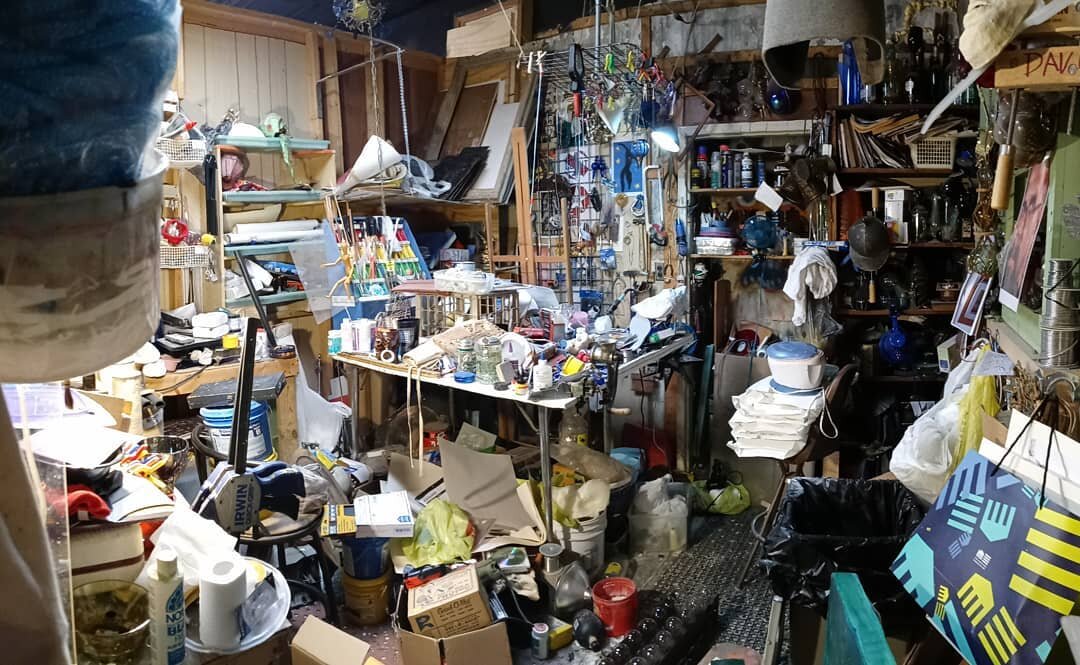Overwhelmed.
.
At least 3 new commissions on the to-do list, a remote escape room to refine, and a art show deadline one week from today...
...and my studio looks like a hurricane met an earthquake.
.
I am trying to be grateful in the midst of covid.