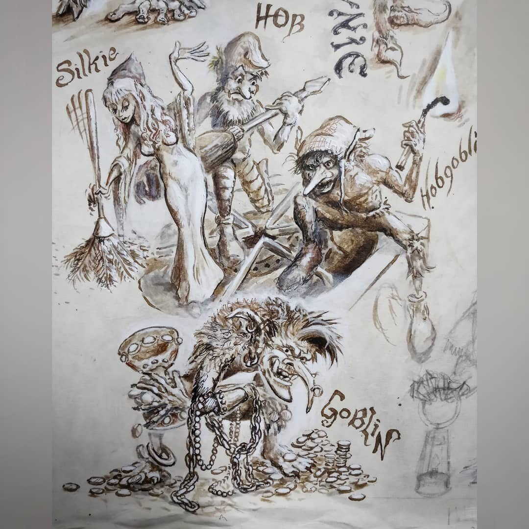 I may have gone a little overboard with this current illustration.
.
.
#penandink #pen&amp;ink #fantasyart #goblin #goblins #hob #hobgoblin #silkie #folktales #fantasyillustration #drawing