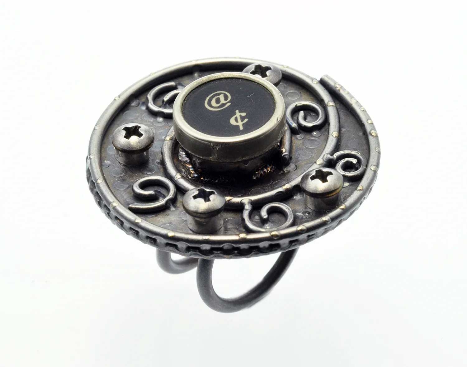 Jeff's Typewriter and Found Objects ring.