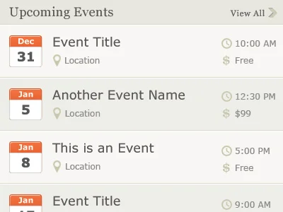 Event list