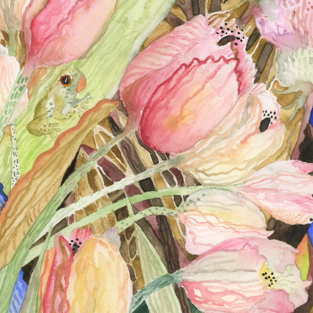 "Pink Tulips" detail