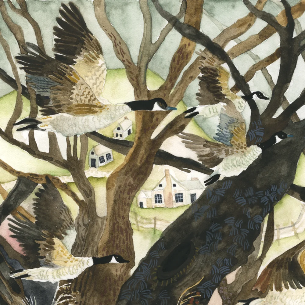 "One Hundred Geese" detail