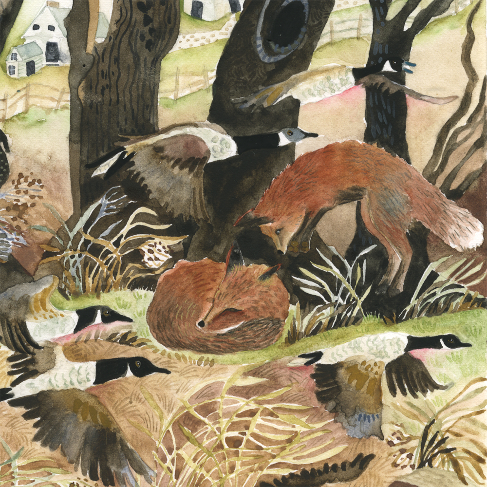 "One Hundred Geese" detail