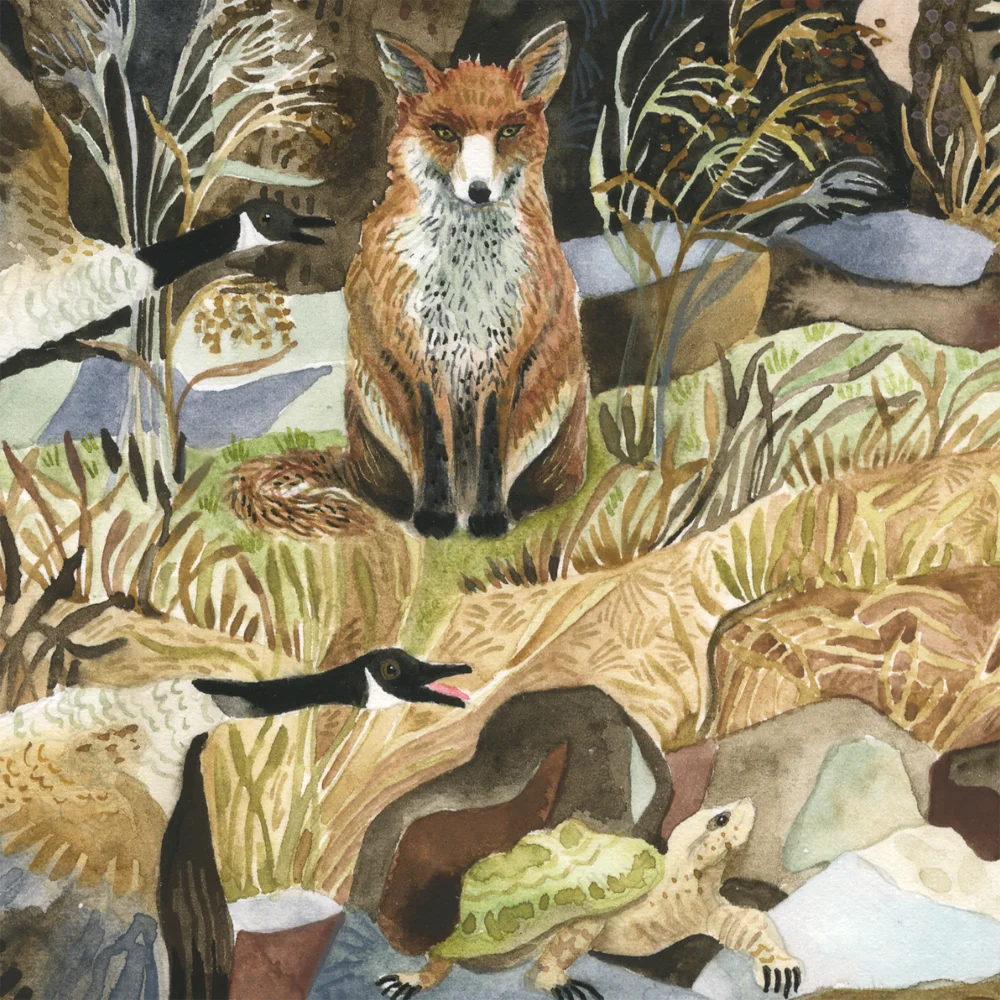 "One Hundred Geese" detail