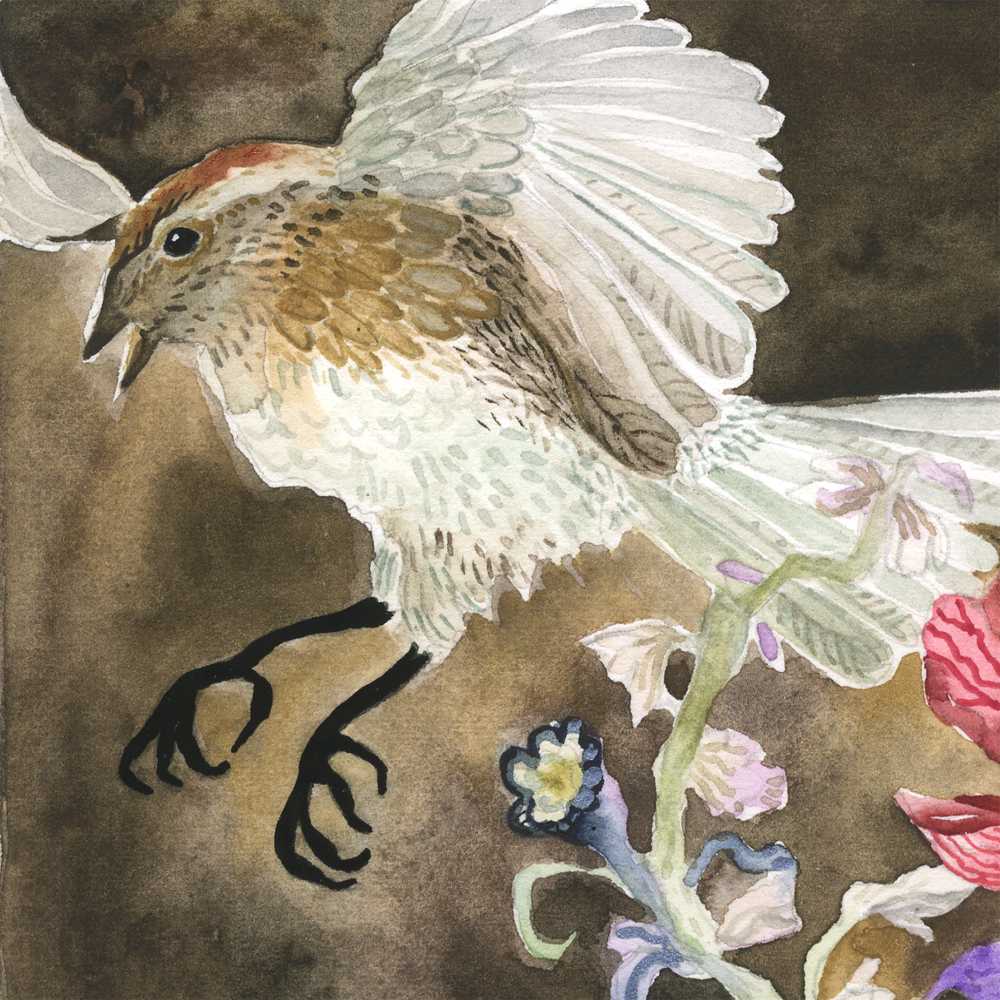 "Two Sparrows" detail