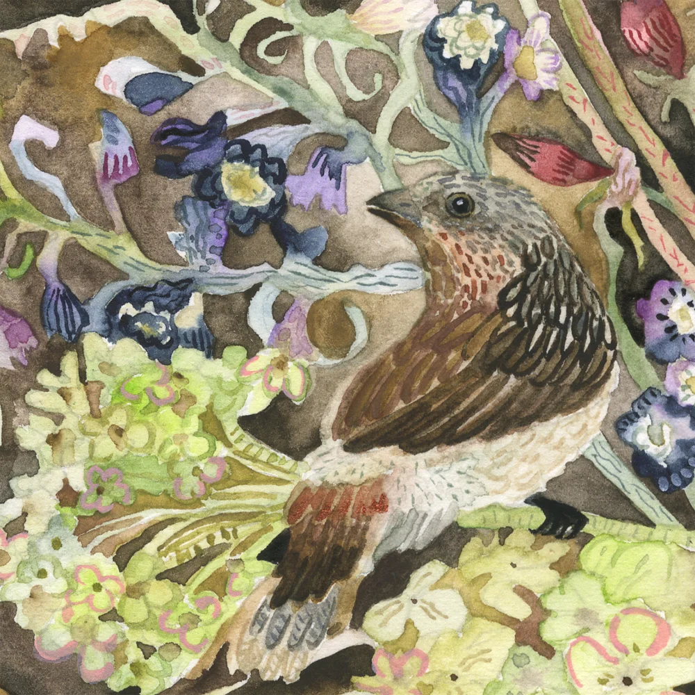 "Two Sparrows" detail