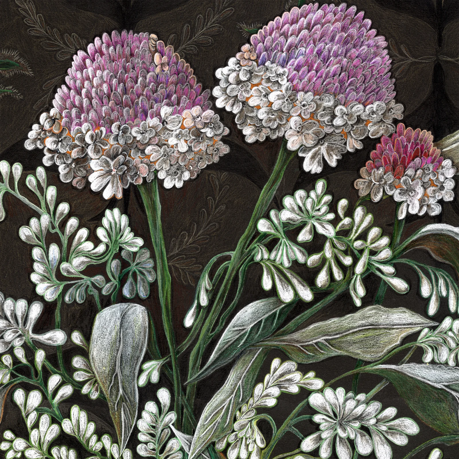 “Eucalyptus and Thistle” detail.